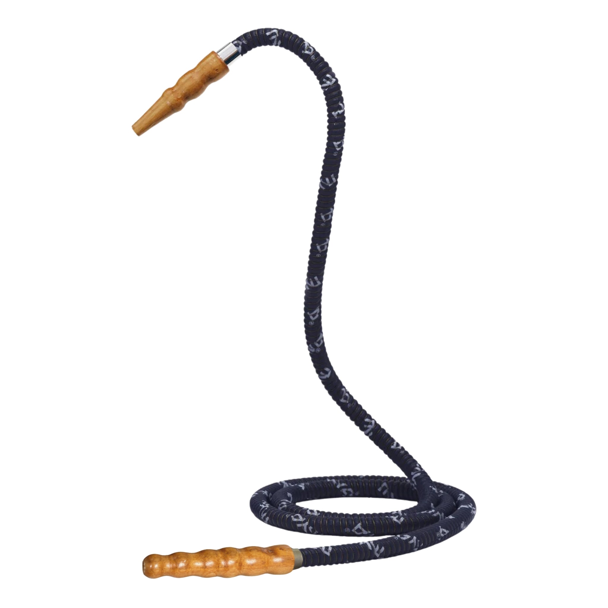 602 Dark blue hookah hose with wooden tip #color_Dark Blue