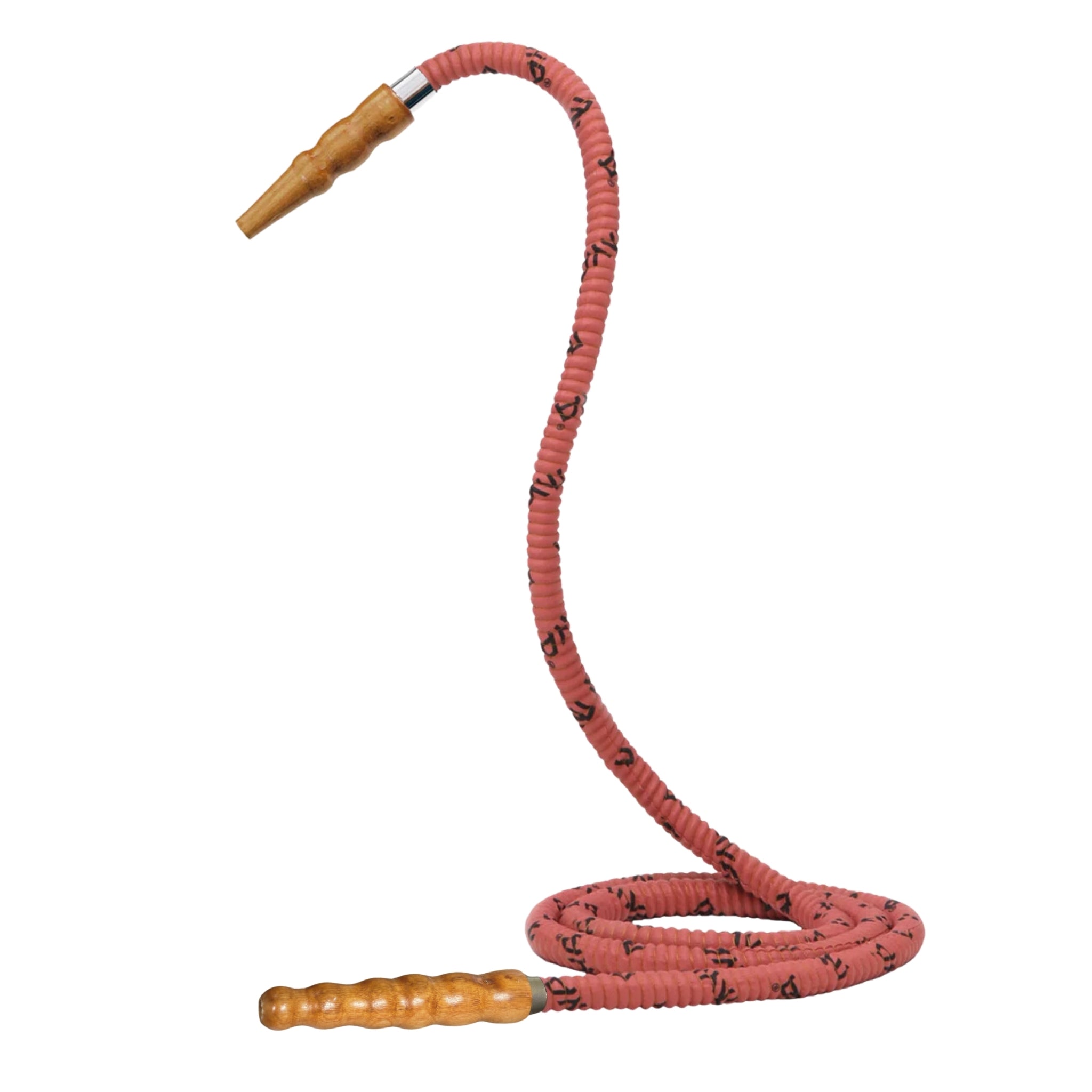 602 Pink hookah hose with wooden tip #color_pink