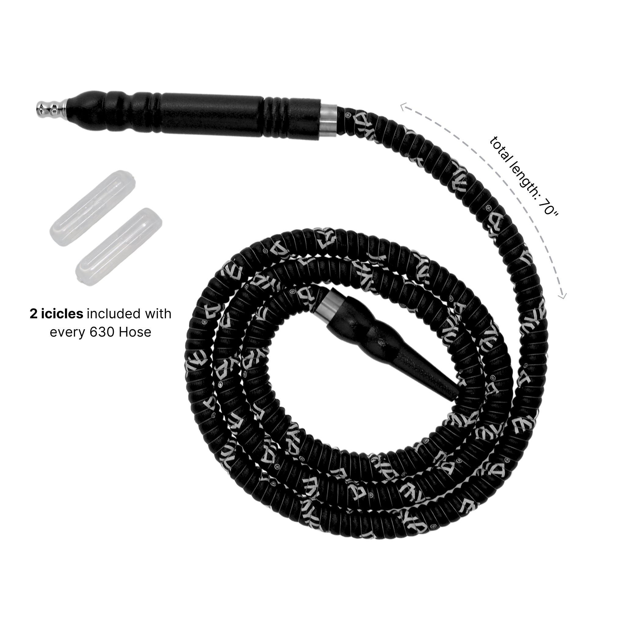 630 Black Freeze Hookah Hose #color_black