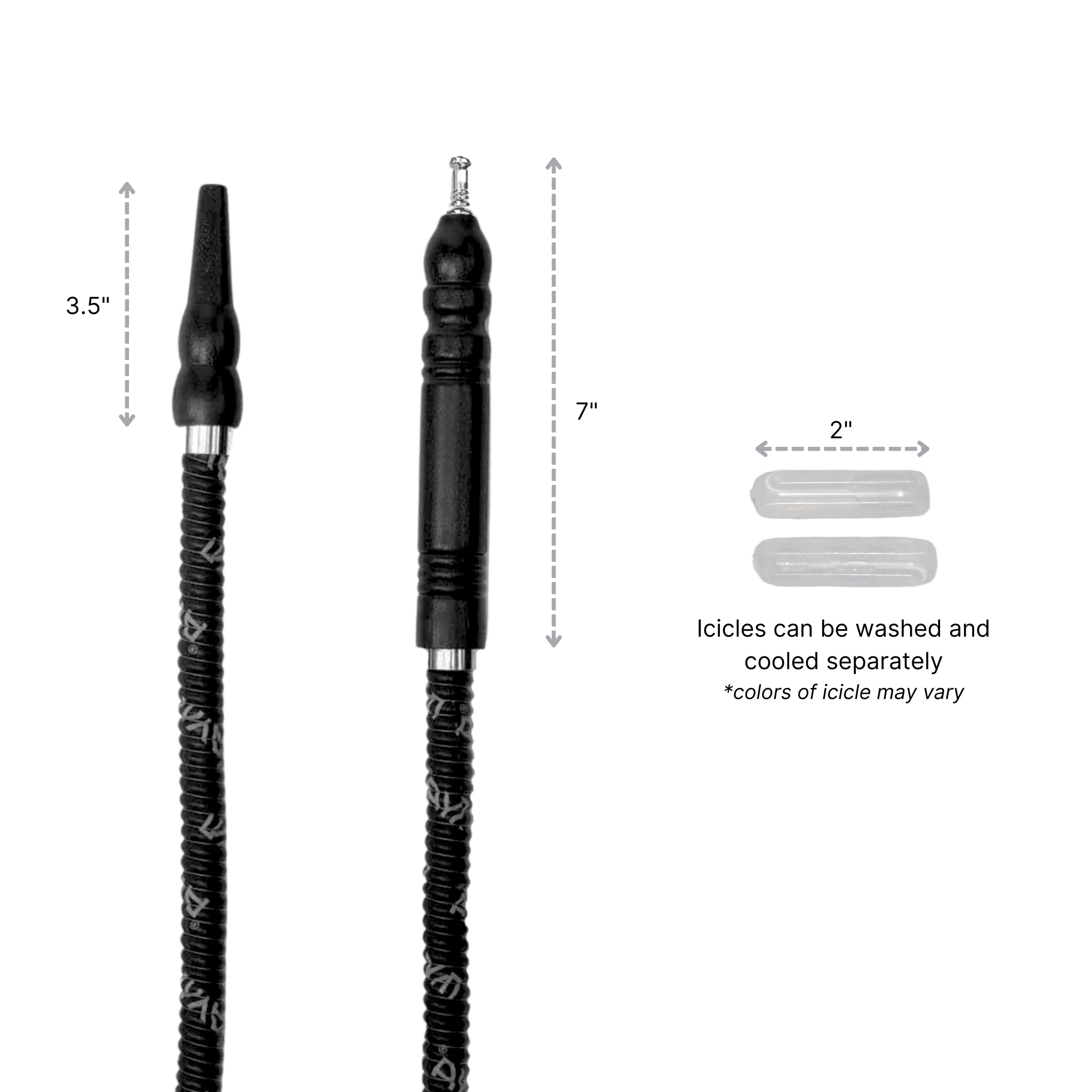 630 Black Freeze Hookah Hose #color_black