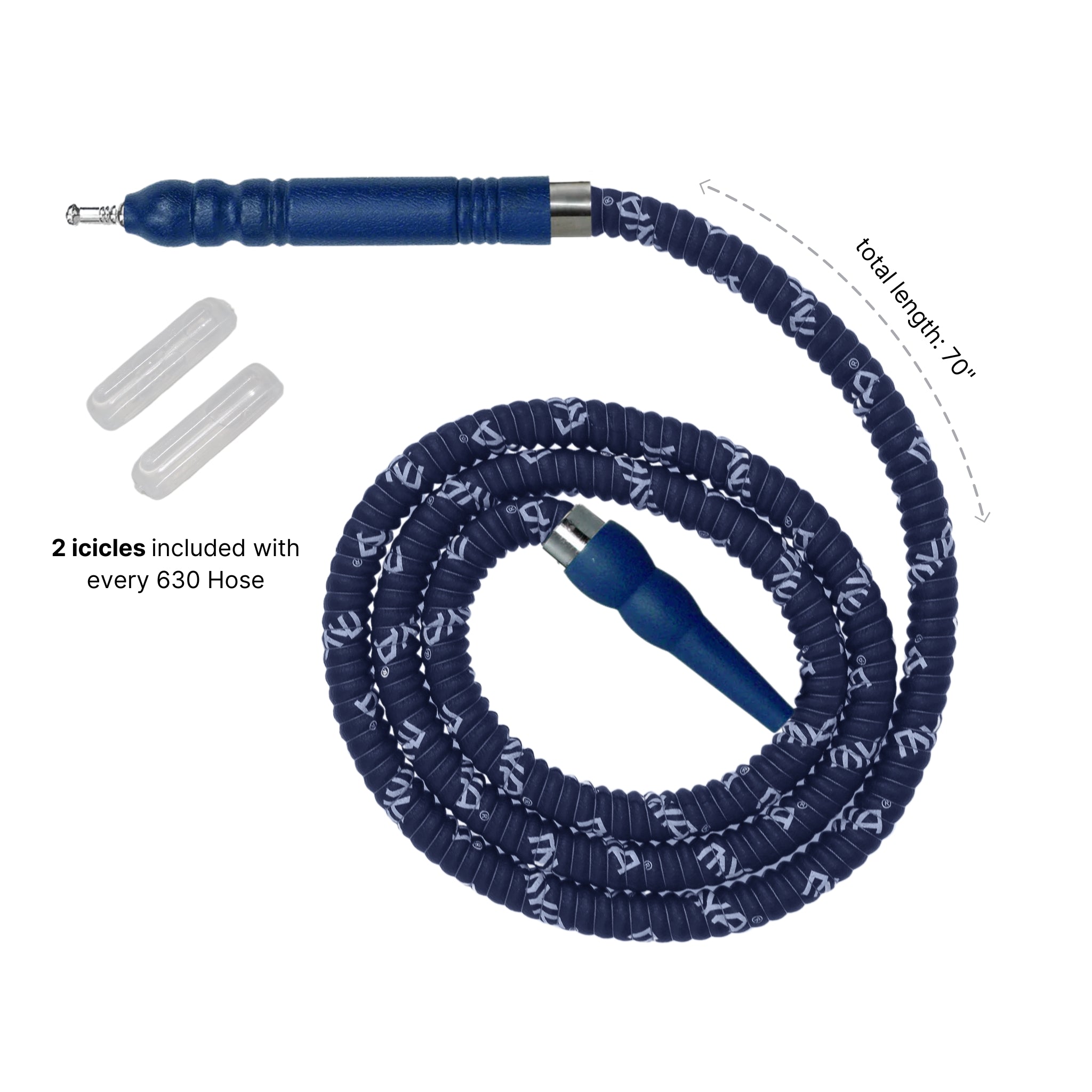 630 Dark Blue Freeze Hookah Hose #color_dark blue