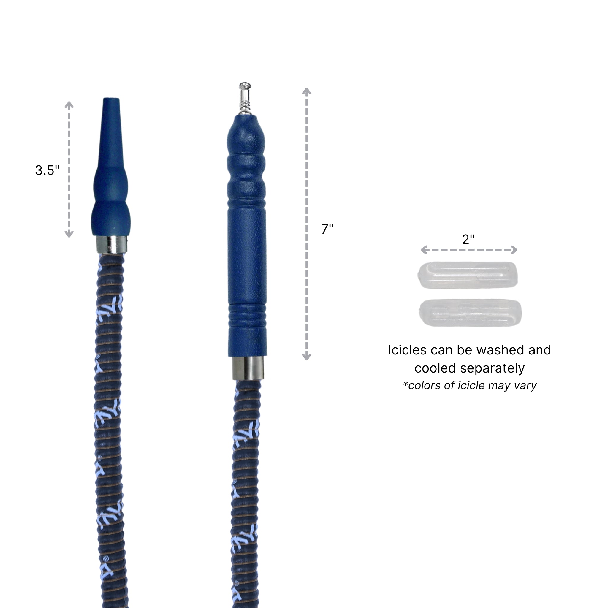 630 Dark Blue Freeze Hookah Hose #color_dark blue