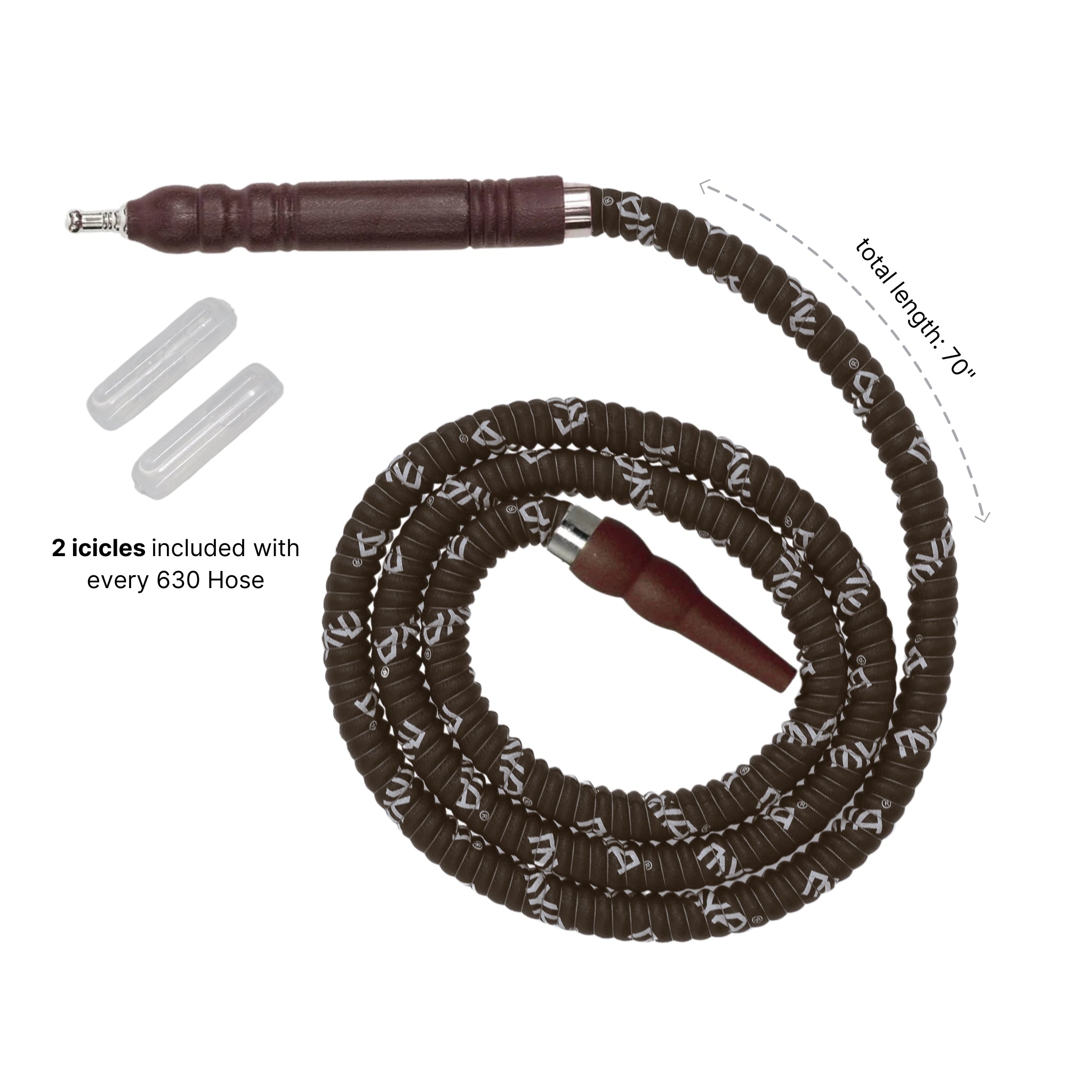 630 Brown Freeze Hookah Hose #color_brown