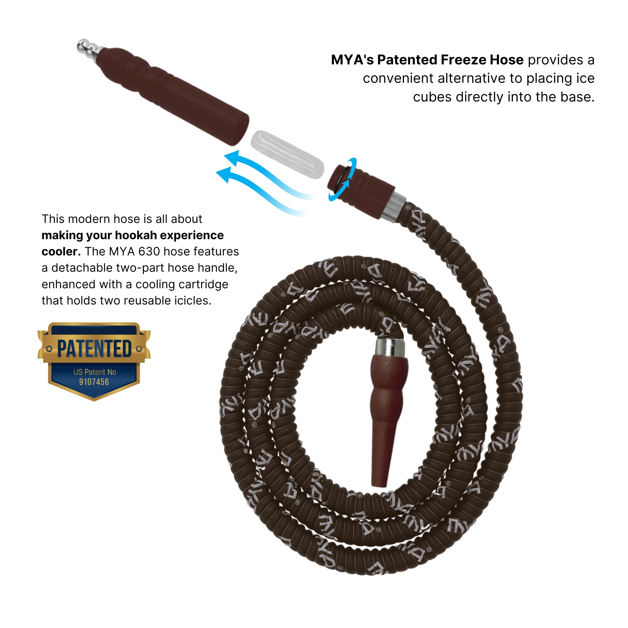 630 Brown Freeze Hookah Hose #color_brown