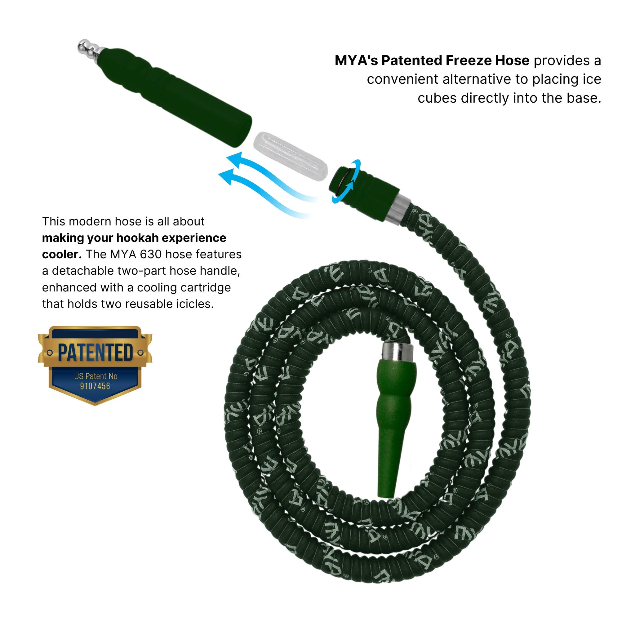 630 Green Freeze Hookah Hose #color_green