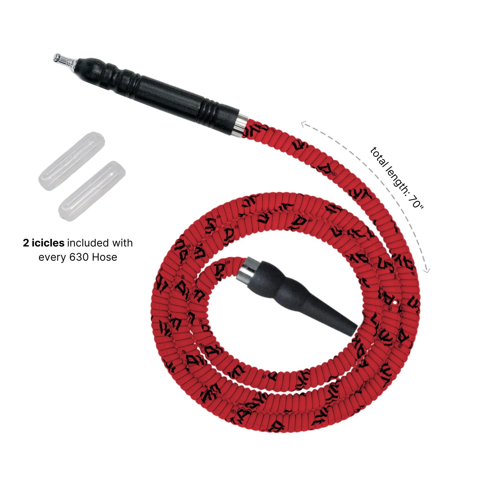 630 Red Freeze Hookah Hose #color_red