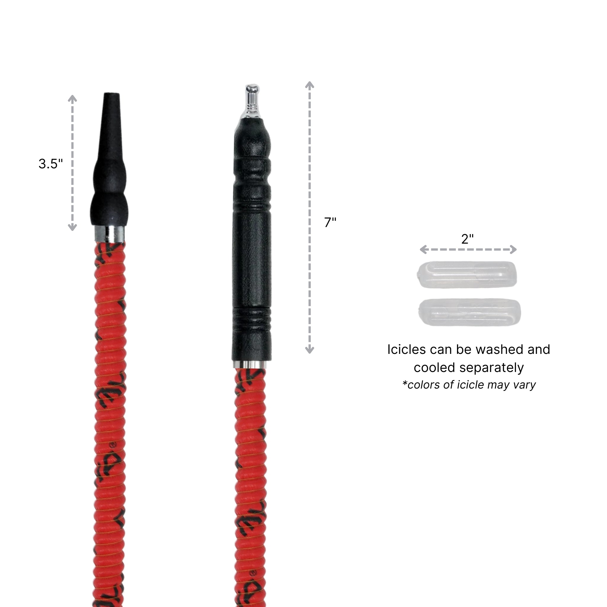 630 Red Freeze Hookah Hose #color_red