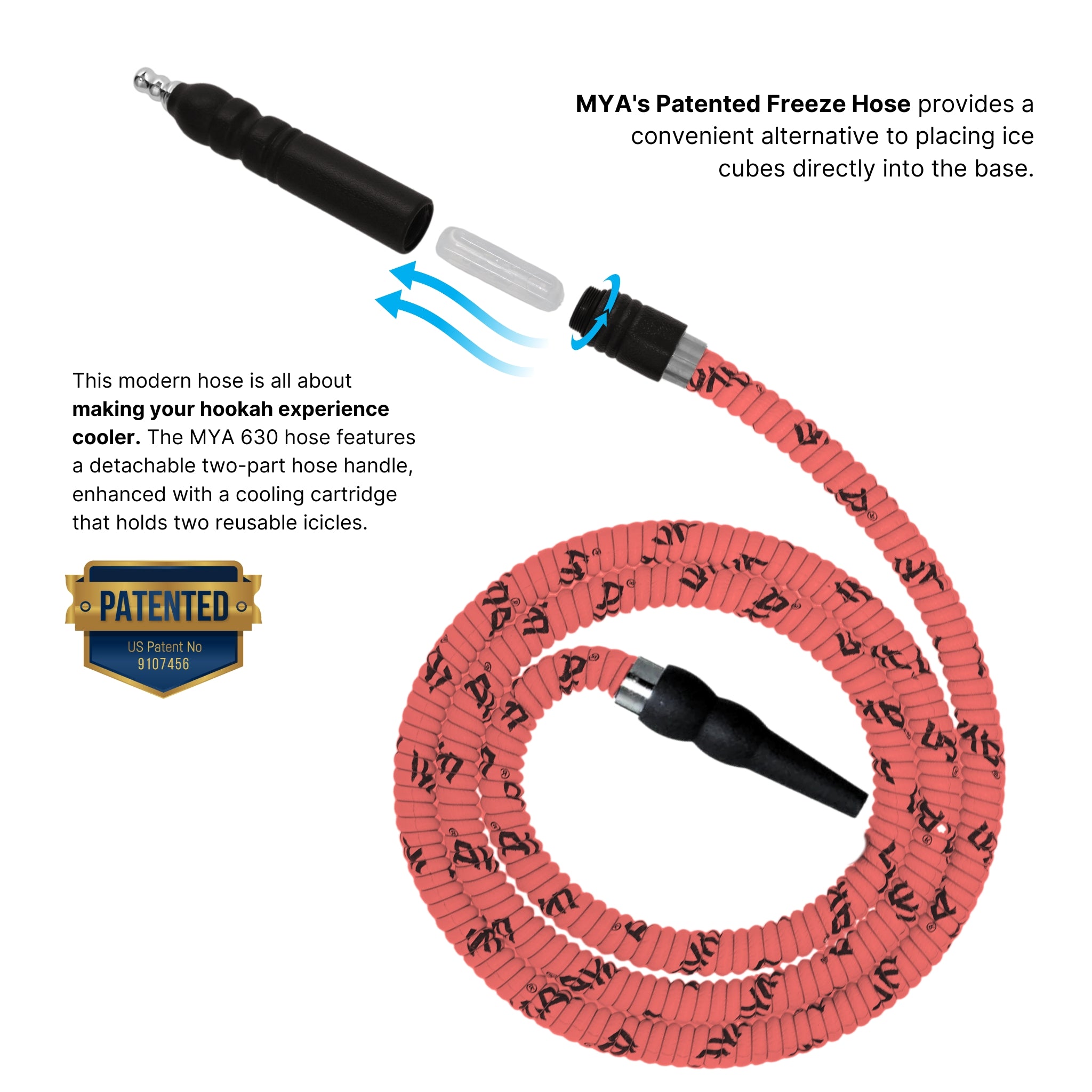 630 Pink Freeze Hookah Hose #color_pink