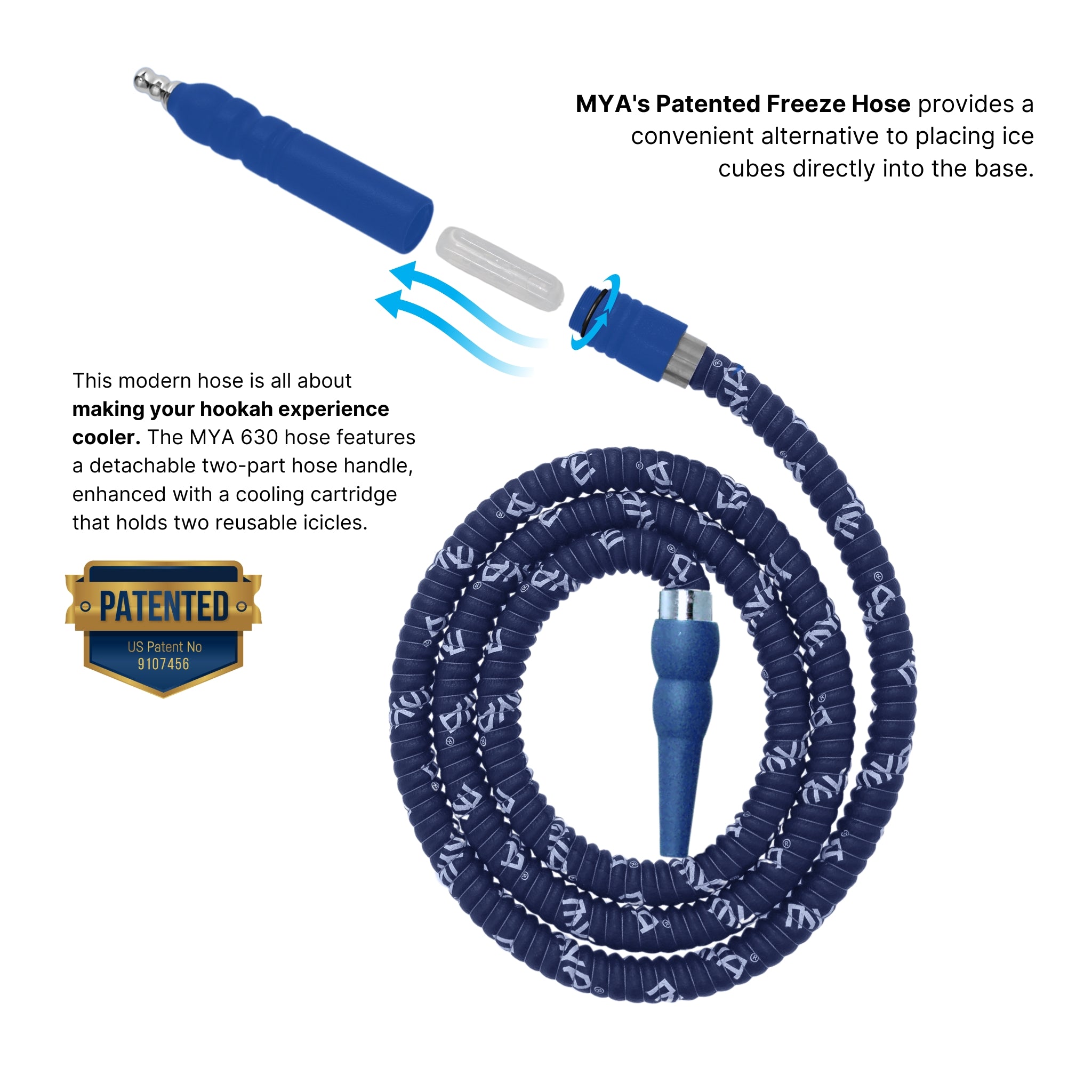 630 Light Blue Freeze Hookah Hose #color_light blue