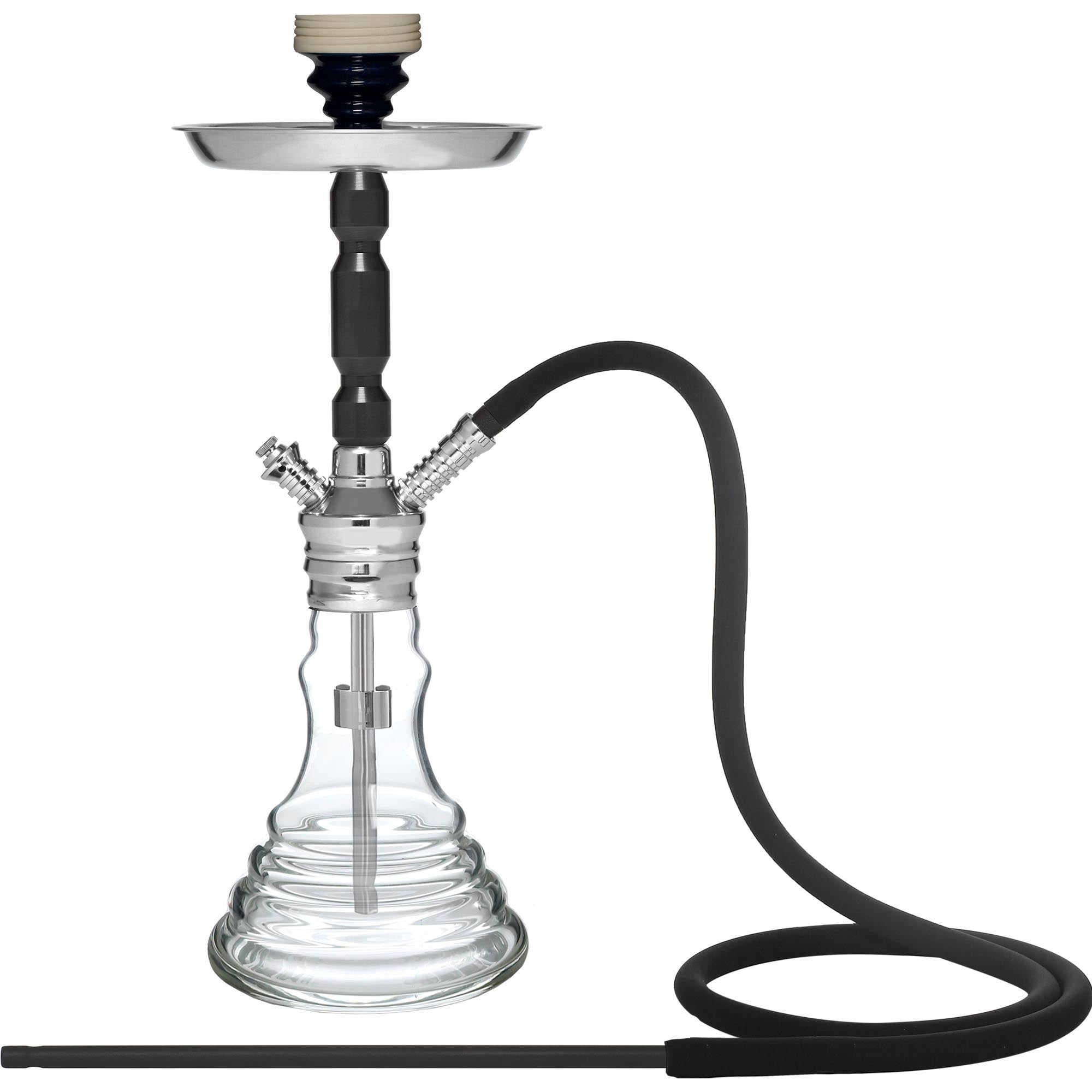 Black and Clear BEYA 128DL Hookah #color_Black/Clear
