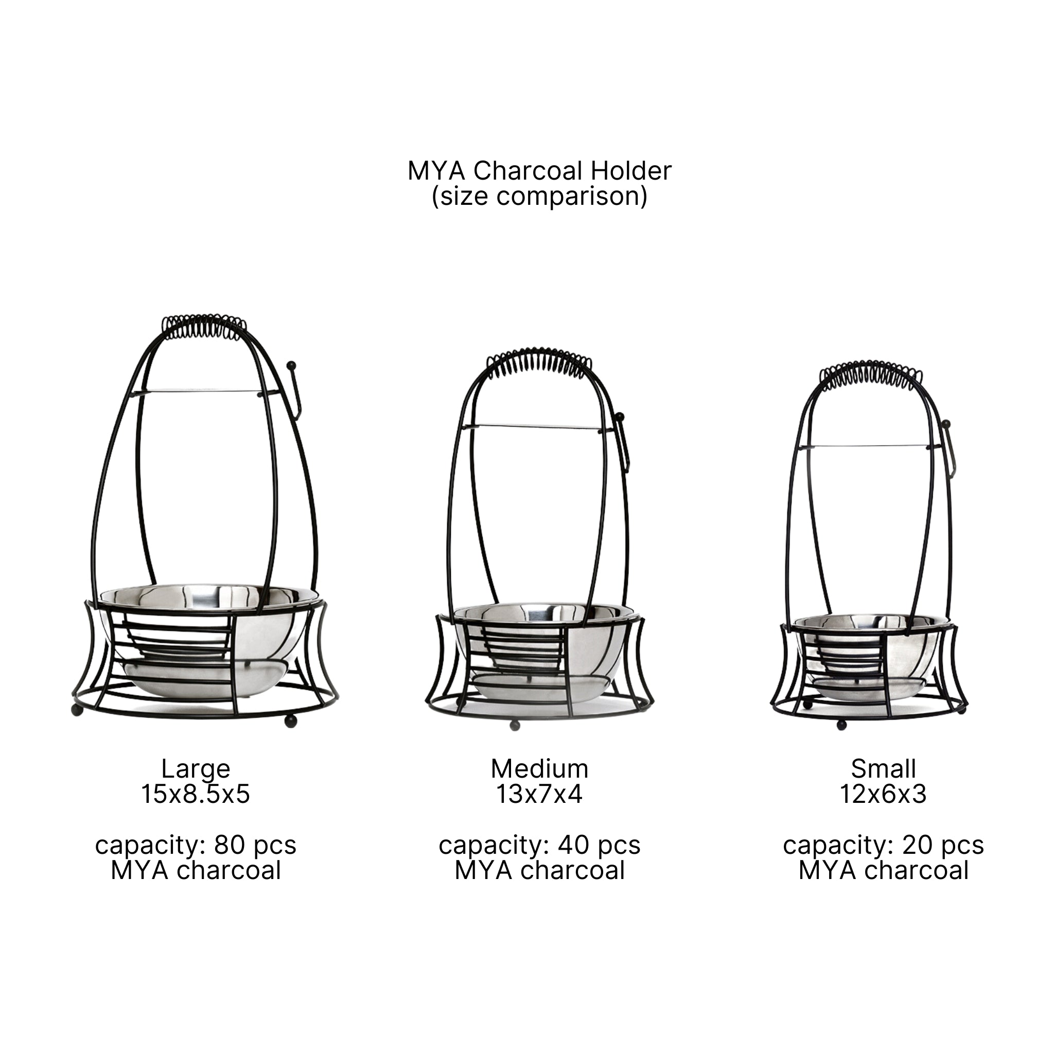 Black Medium Charcoal Basket #COLOR_BLACK