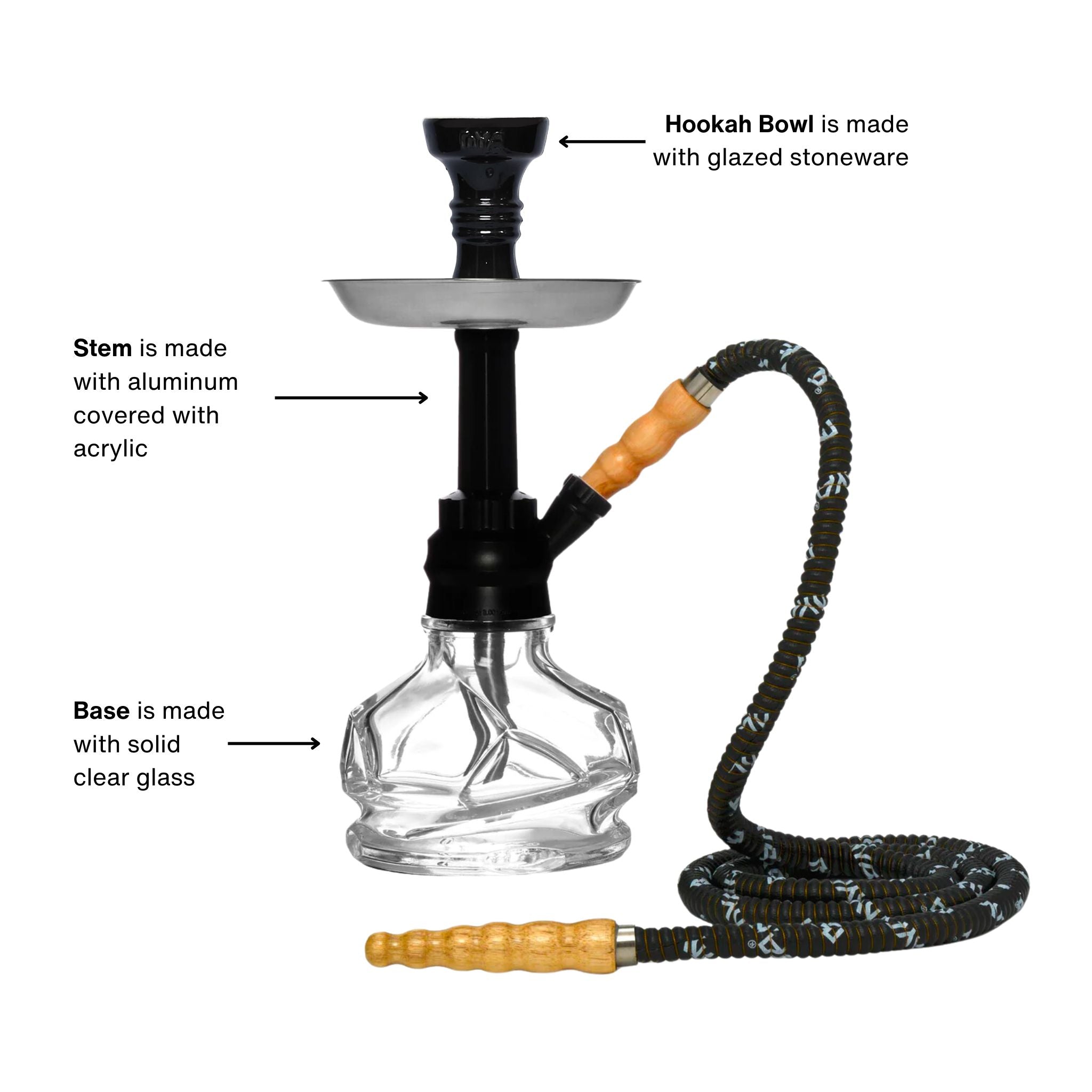 Black CHICO 251 Hookah #color_Black