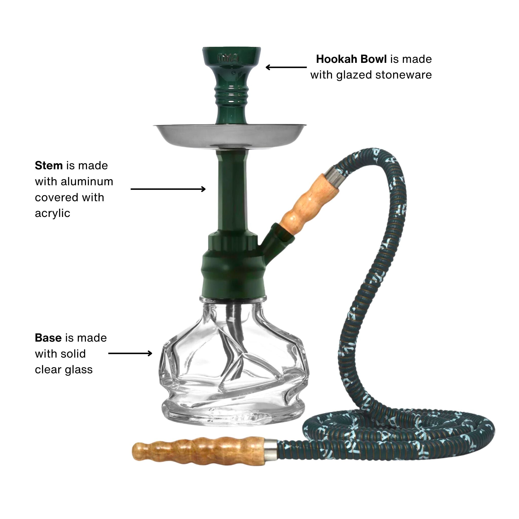 Dark Green CHICO 251 Hookah #color_Dark Green