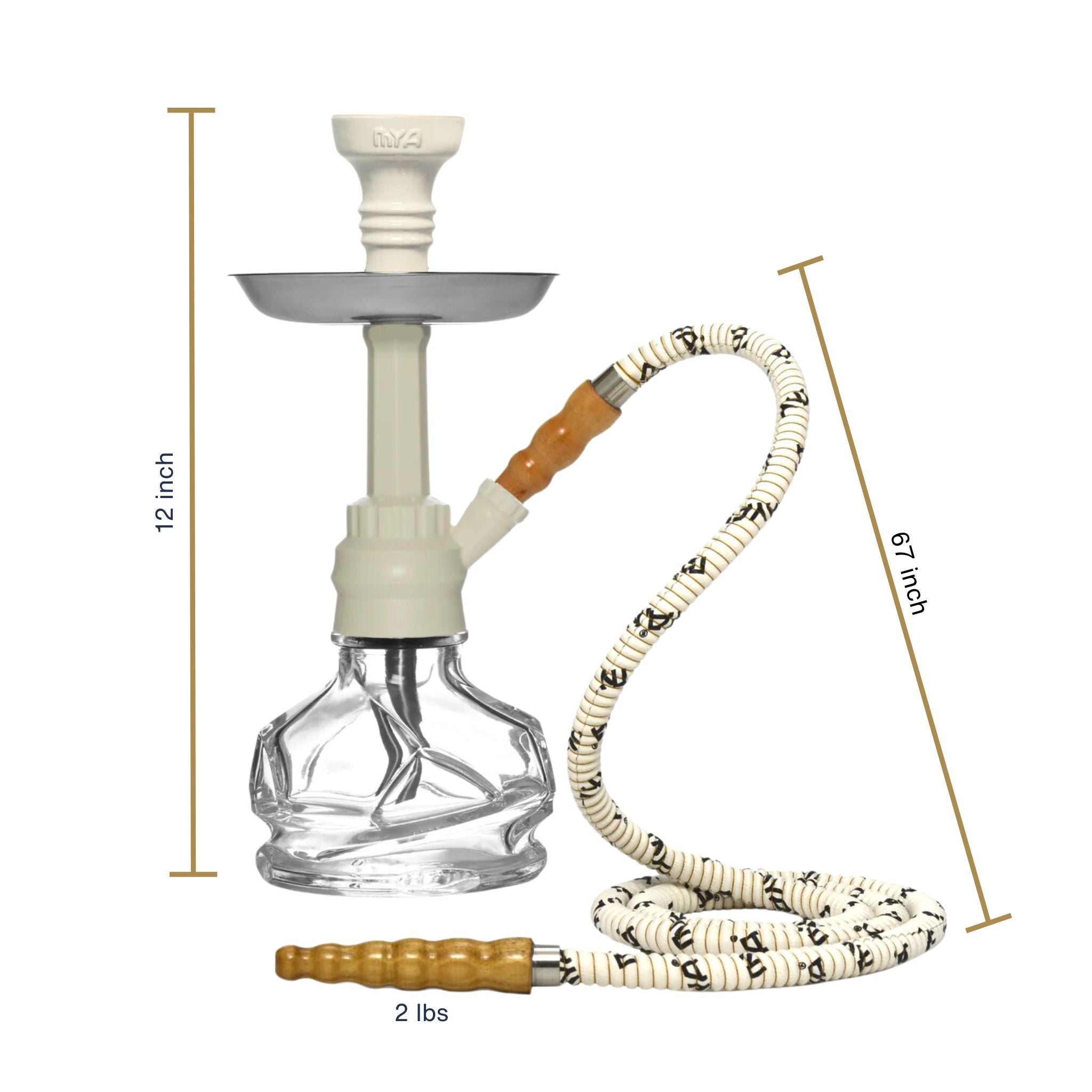 White CHICO 251 Hookah #color_OFF-WHITE/CLEAR
