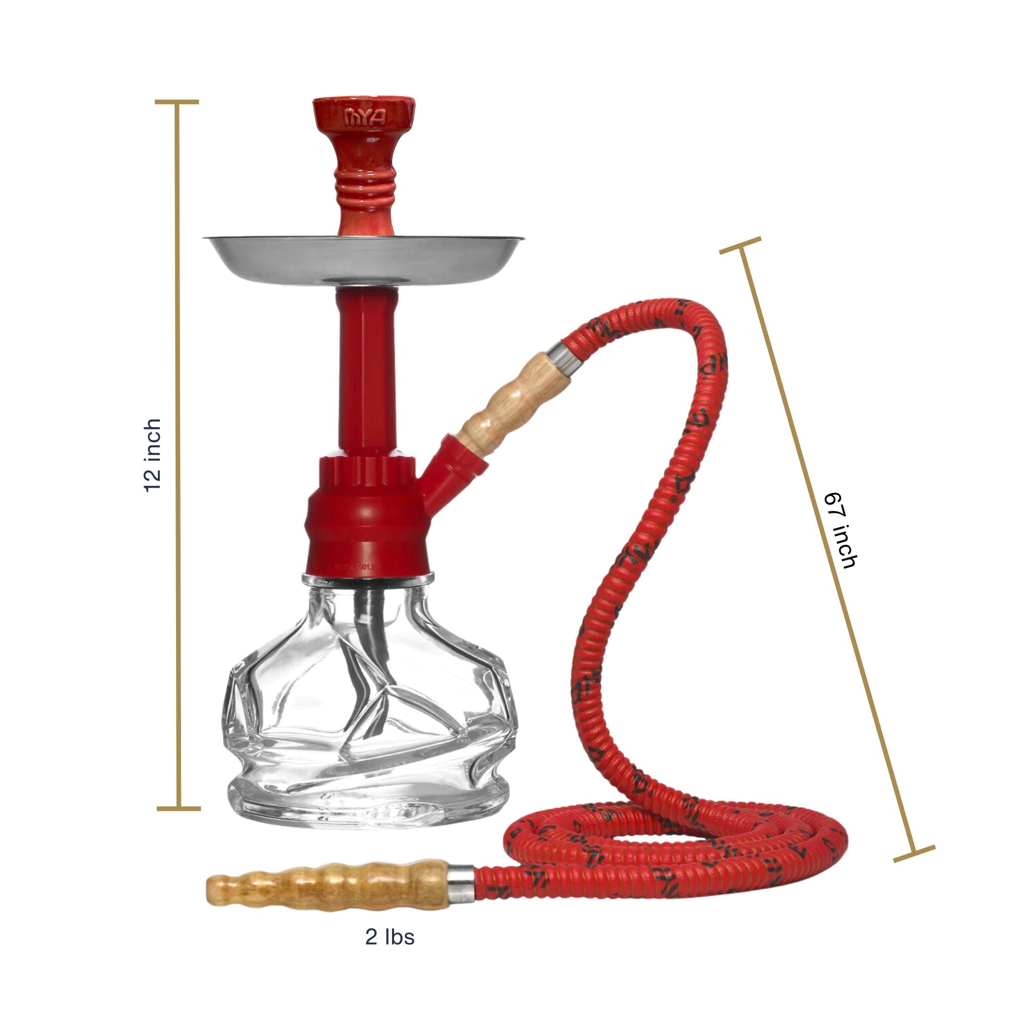 Red CHICO 251 Hookah #color_RED/CLEAR