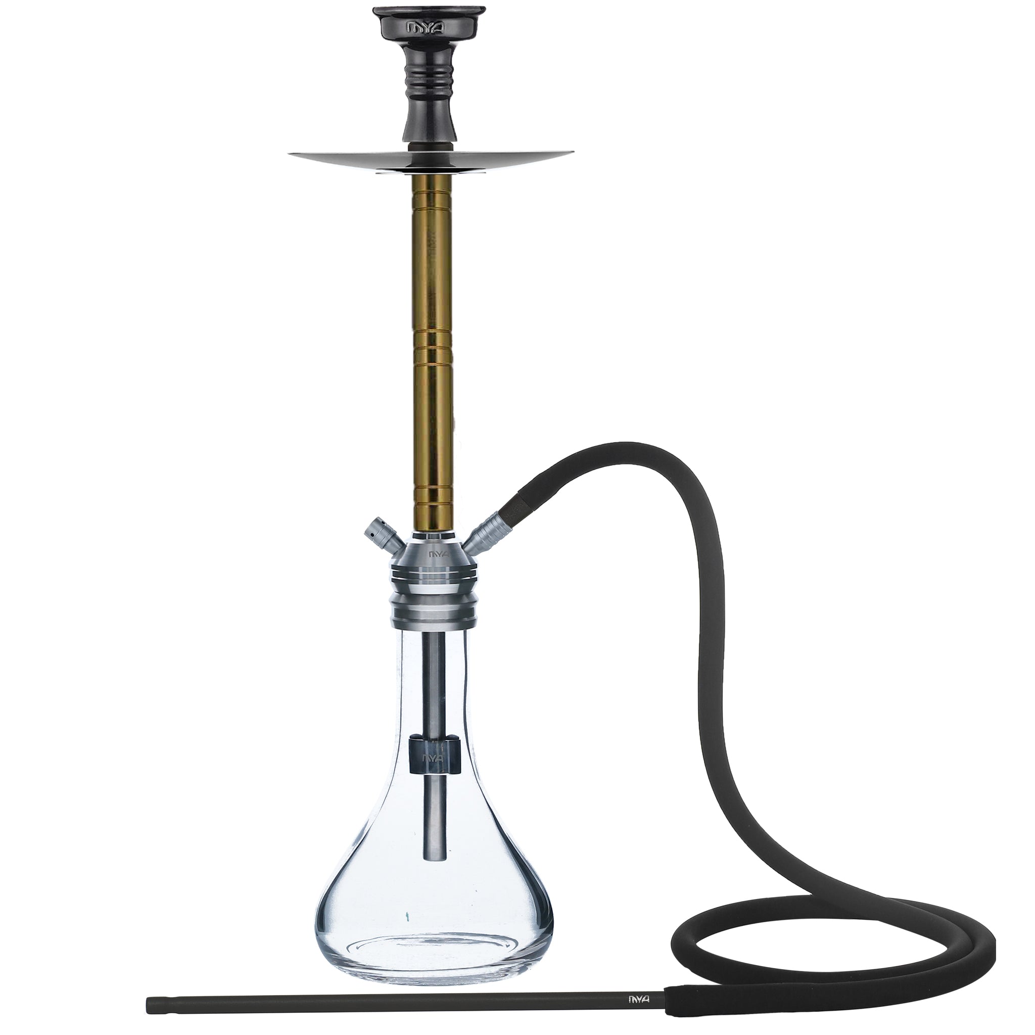 Clio 124XB Yellow Bronze pipe with Clear glass