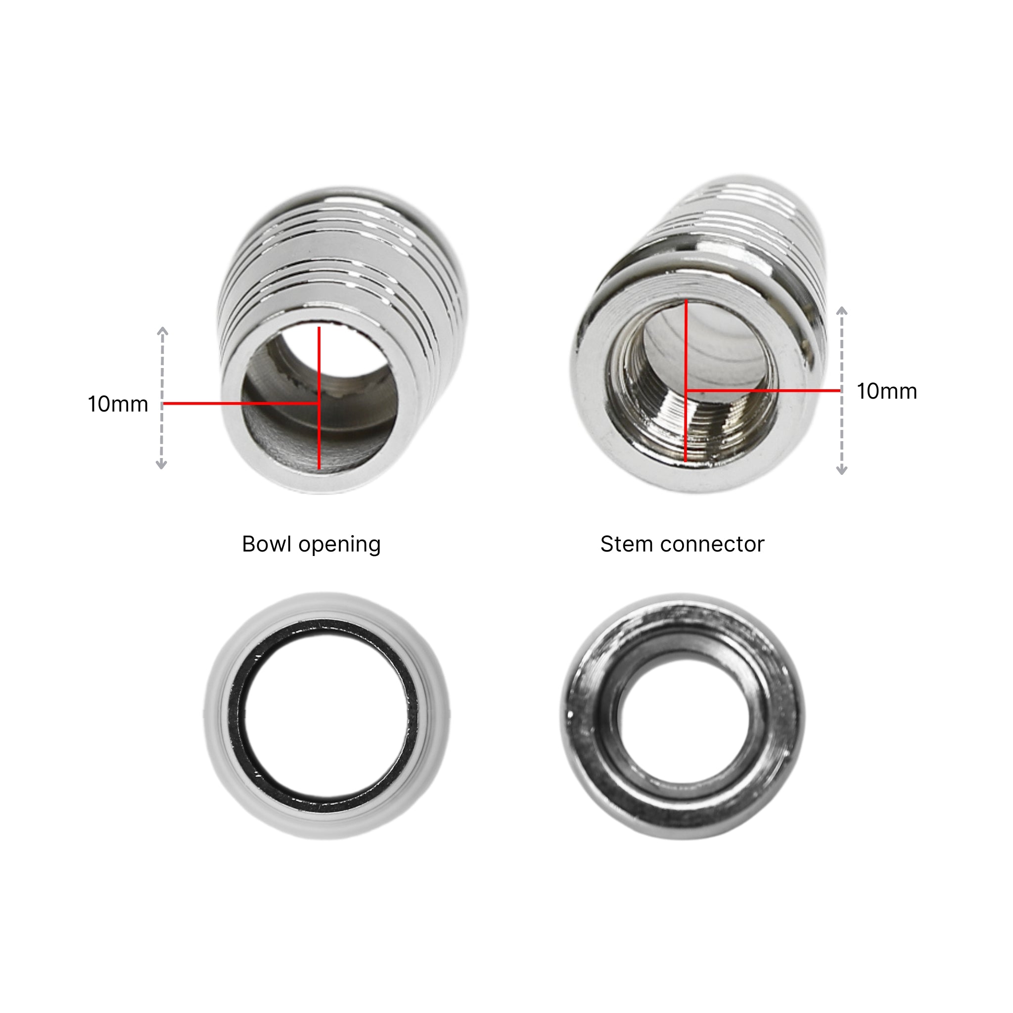 10MM Hookah Stem Head Converter #Color_Chrome #Size_10MM
