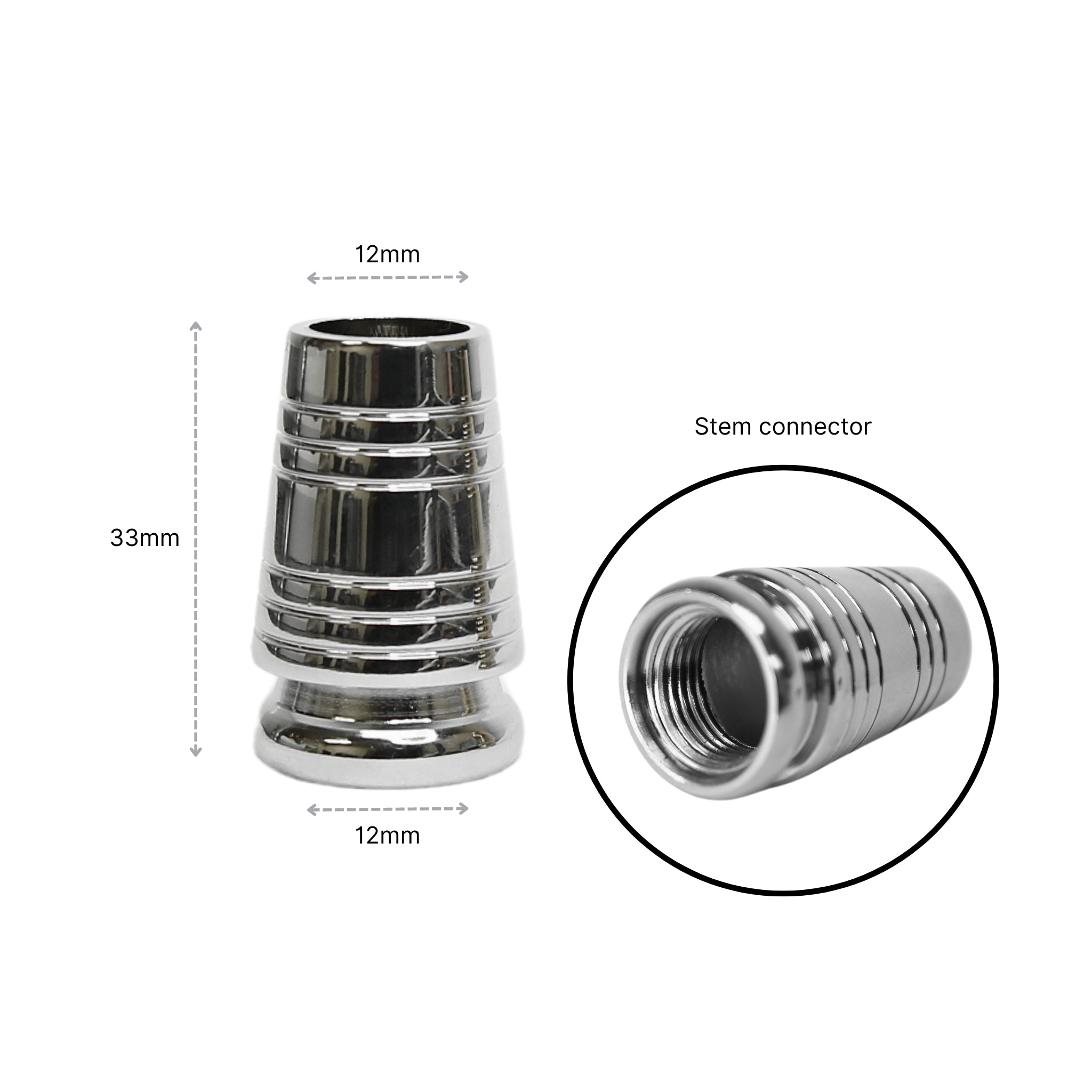 12MM Hookah Stem Head Converter #Color_Chrome #Size_12MM