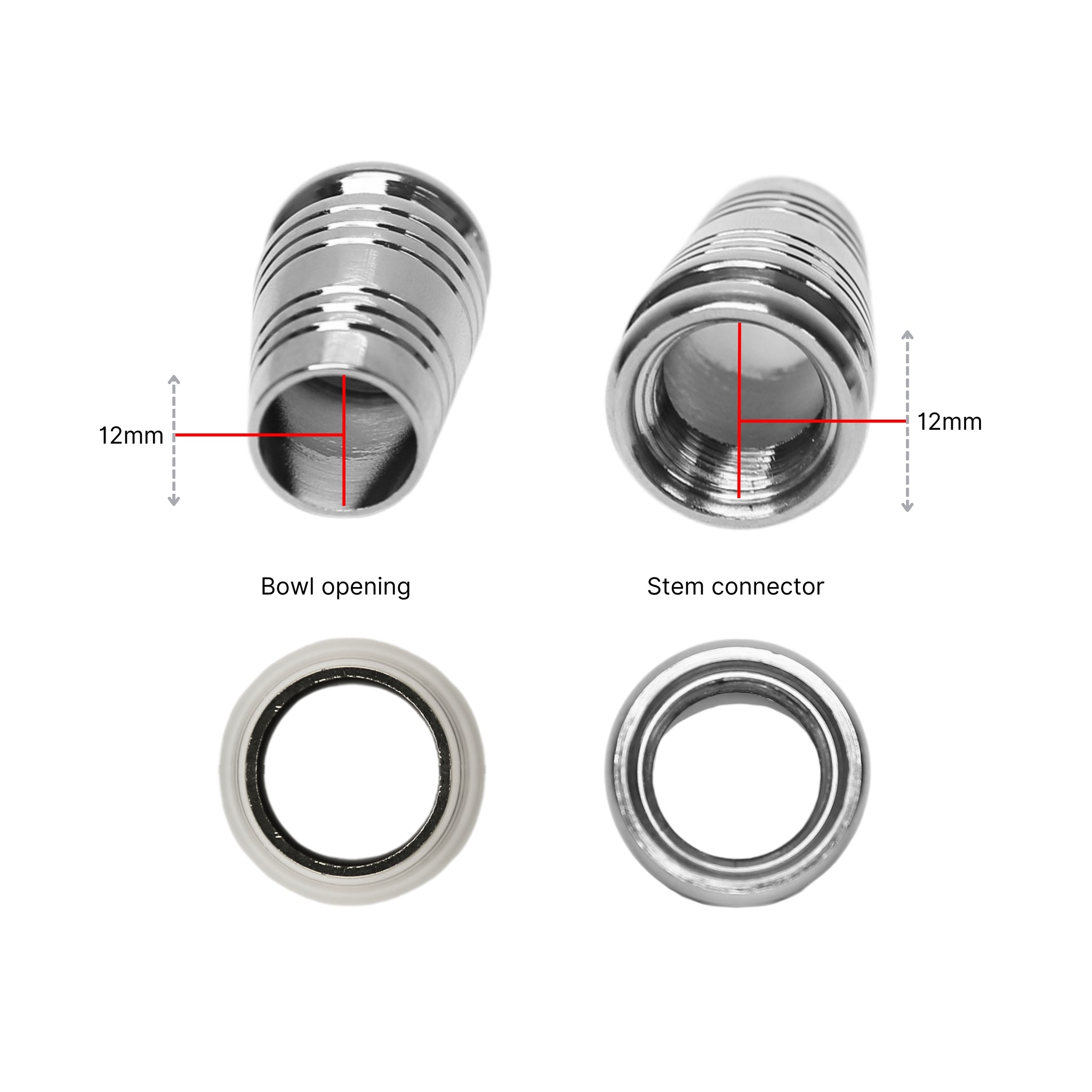 12MM Hookah Stem Head Converter #Color_Chrome #Size_12MM