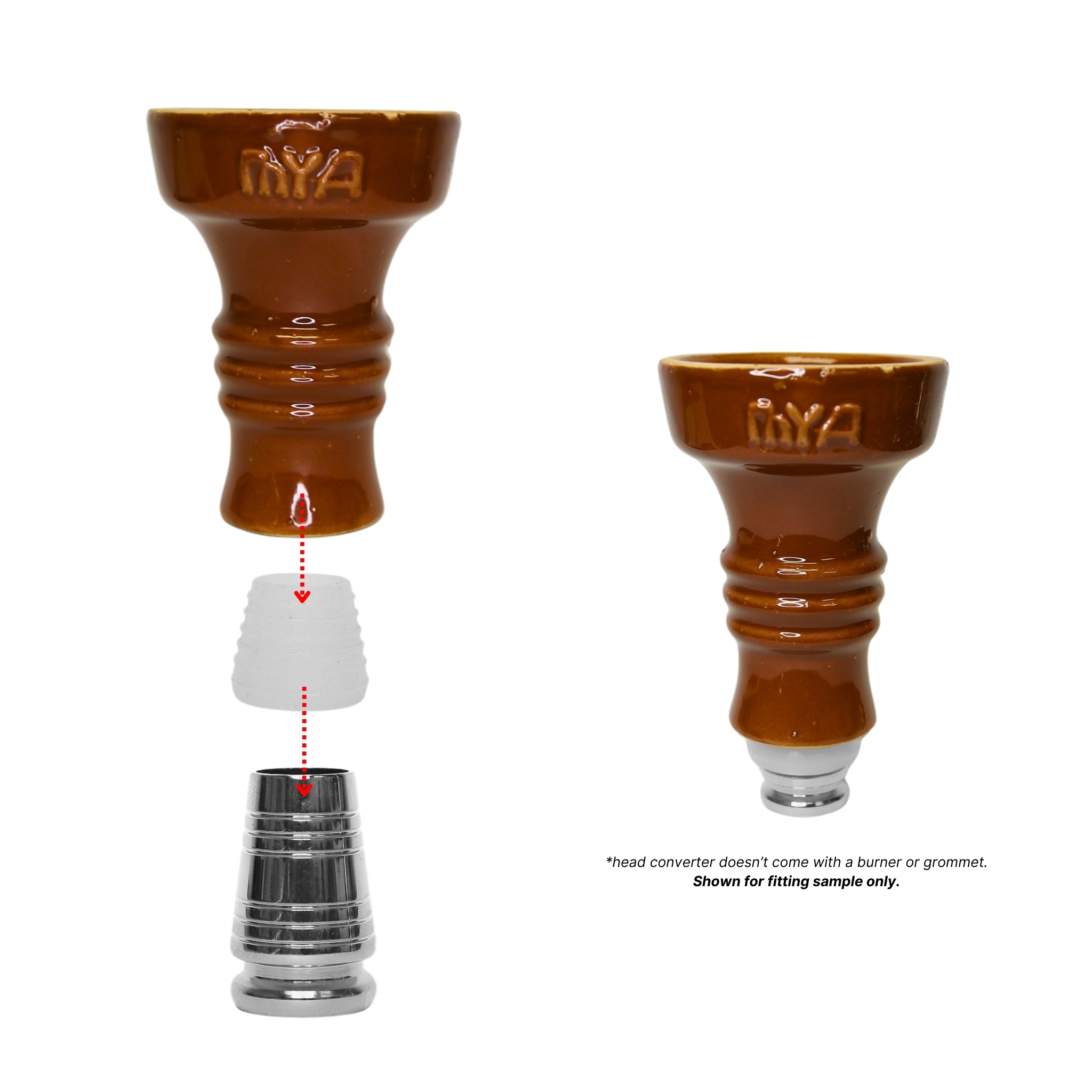 12MM Hookah Stem Head Converter #Color_Chrome #Size_12MM