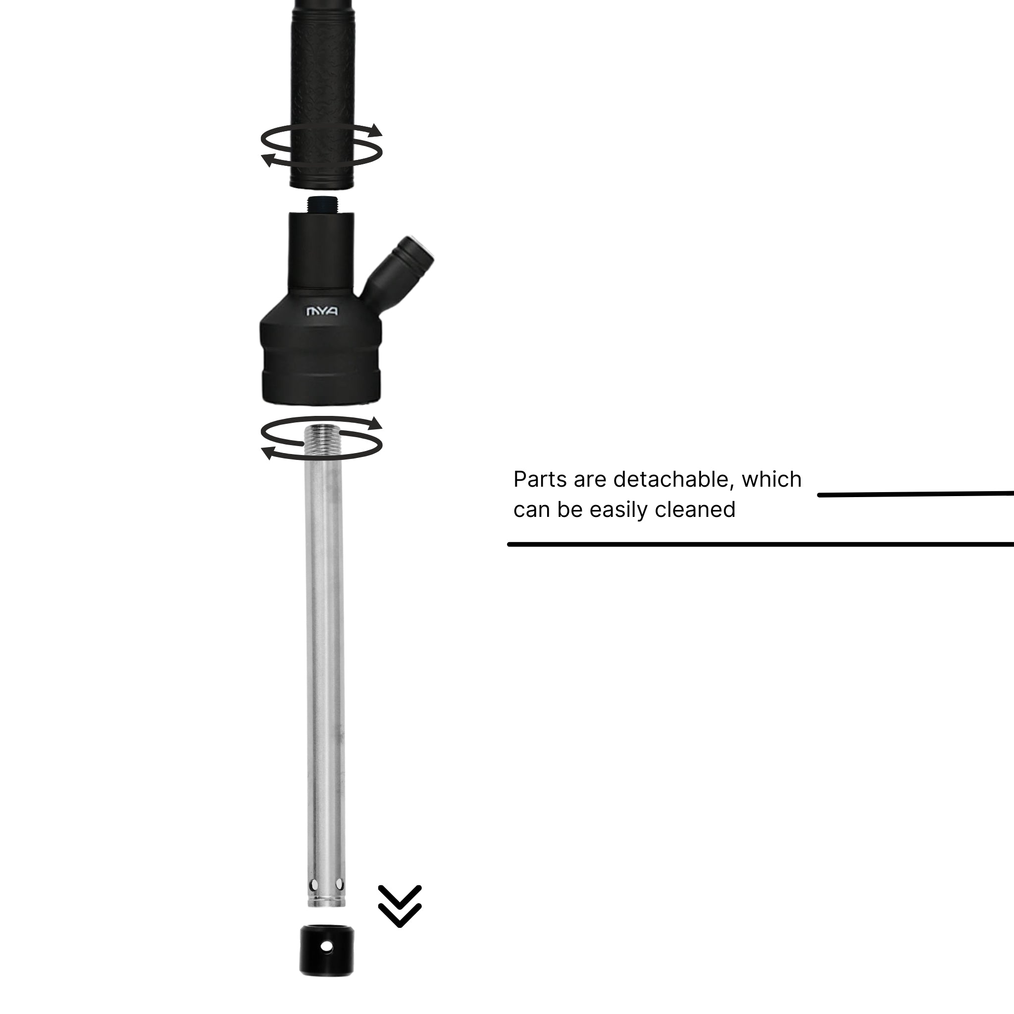 Black ORO-1A2 MYA Hookah #color_Black