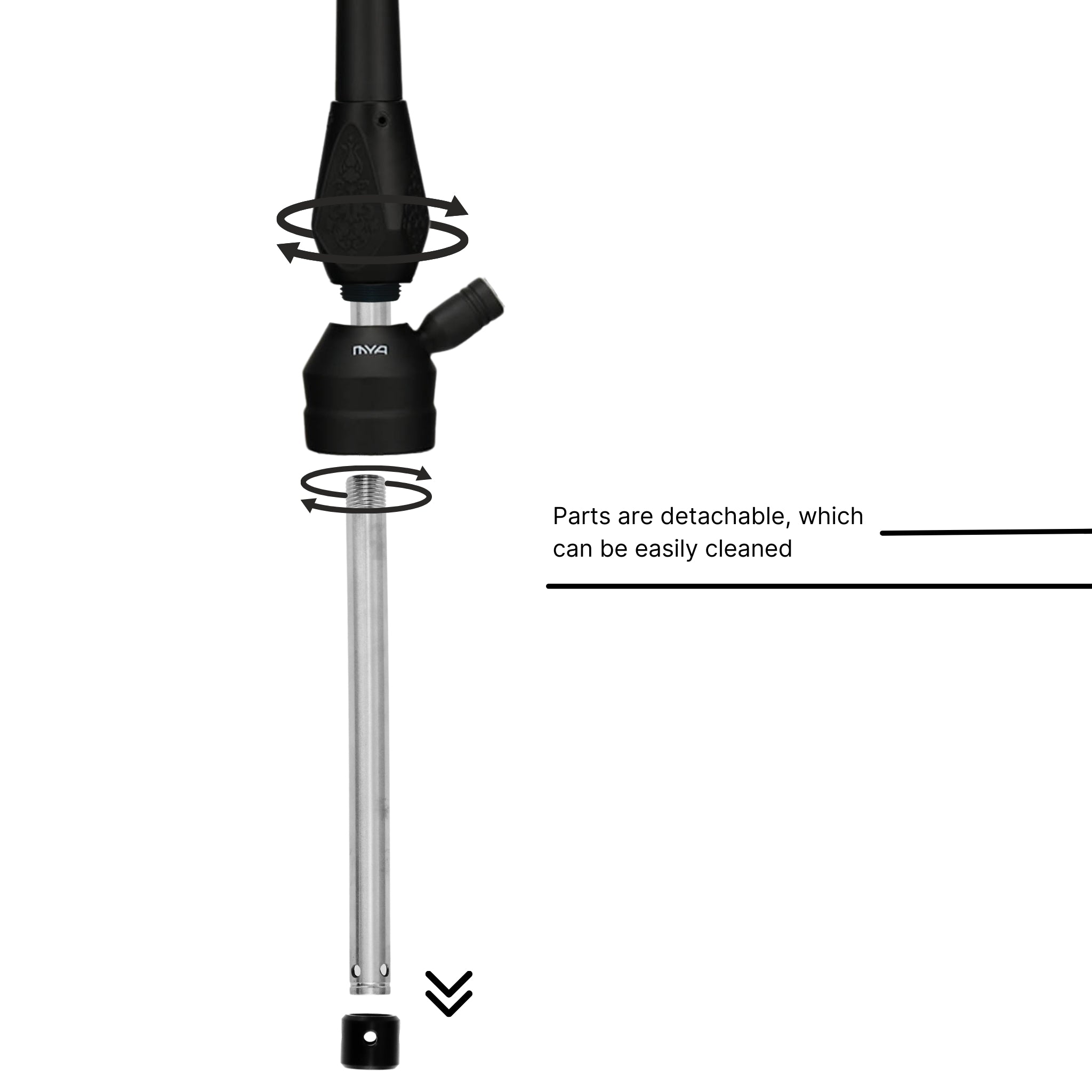 Black ORO-1A4 MYA Hookah #color_Black