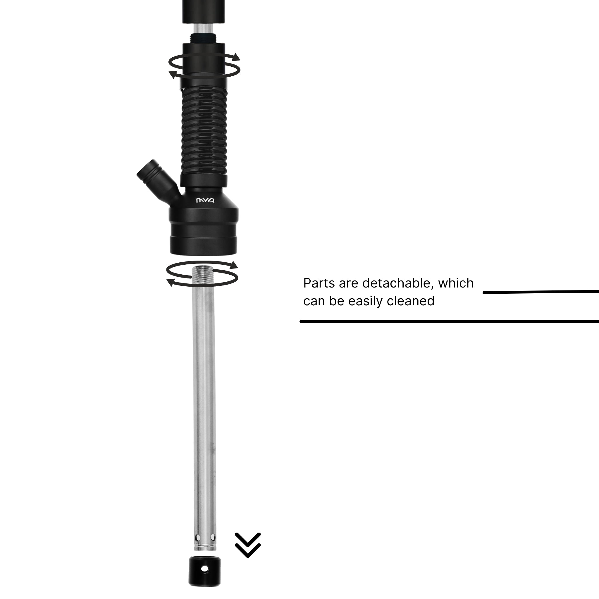 Black ORO-1A6 MYA Hookah #color_Black