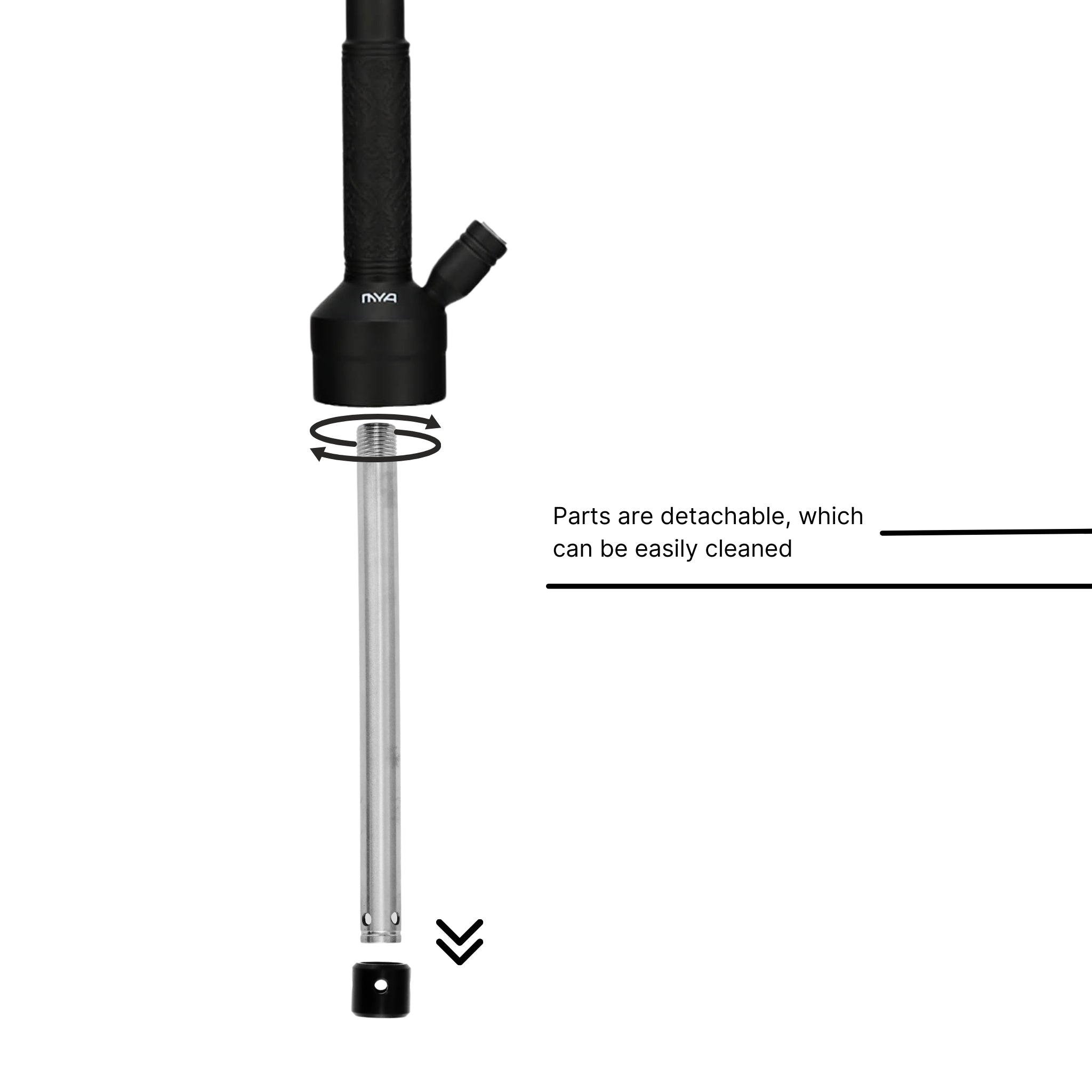 Black ORO-MX-1A1 MYA Hookah #color_Black