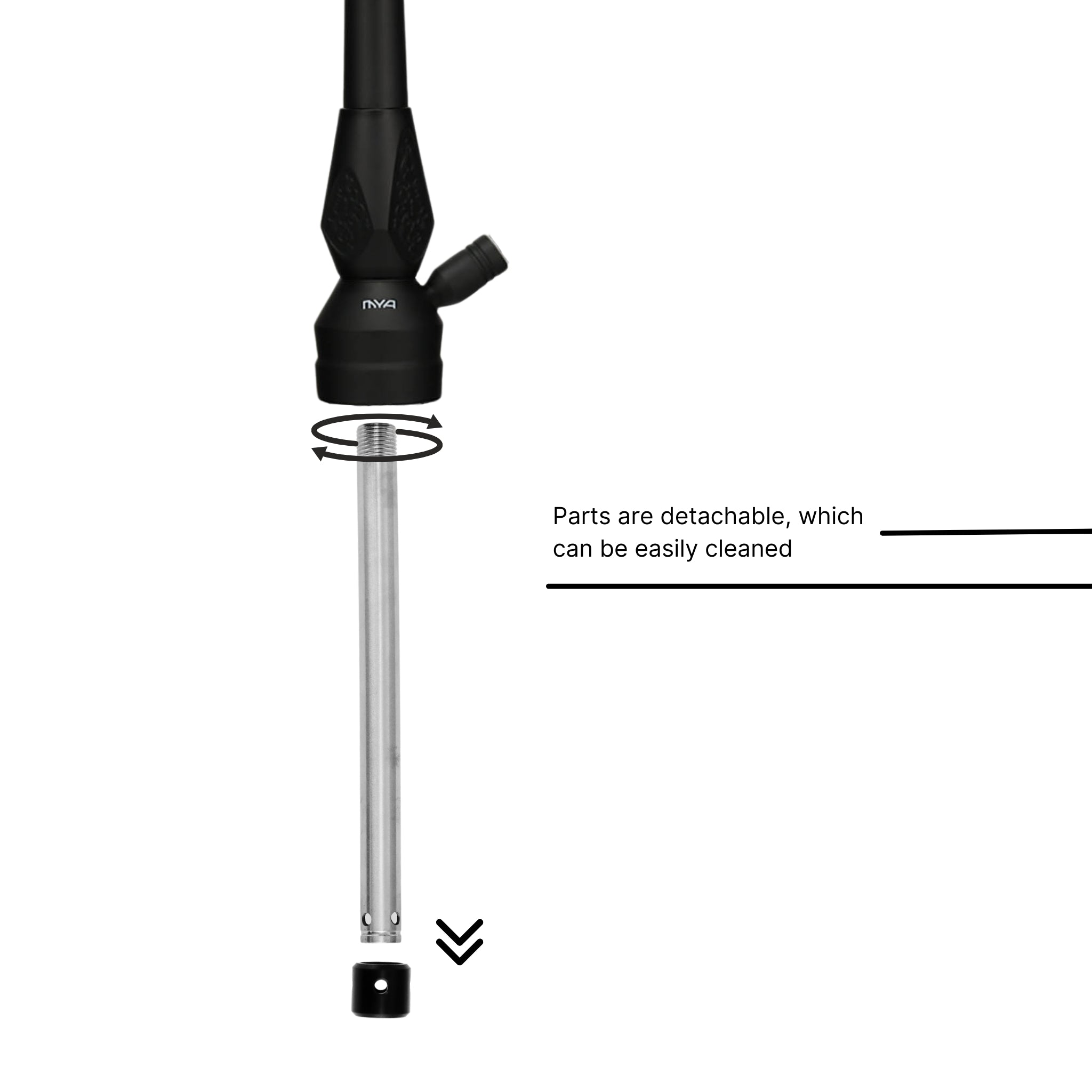 Black ORO-MX-1A3 MYA Hookah #color_Black