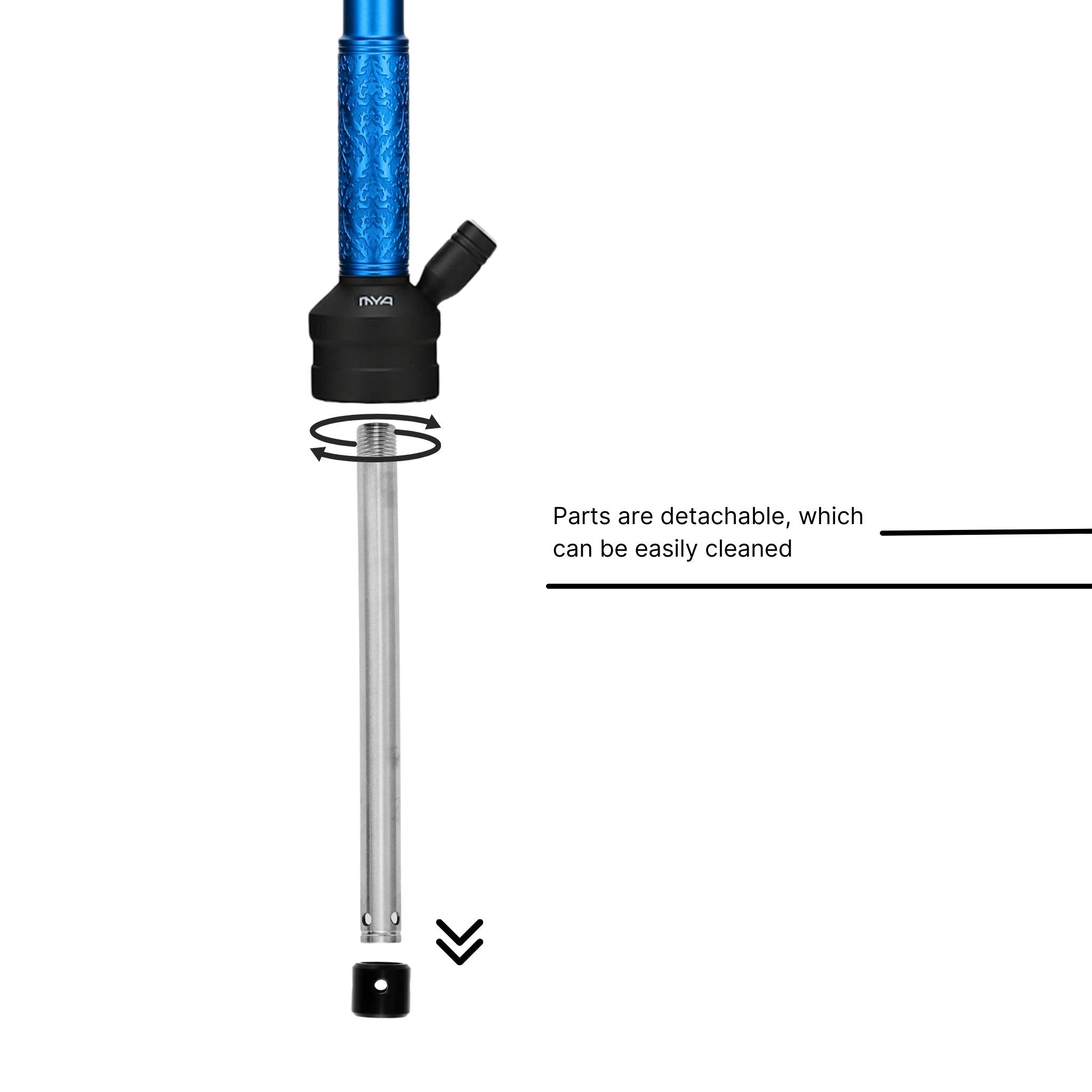 Dark Blue ORO-MX-1A1 MYA Hookah #color_Dark Blue