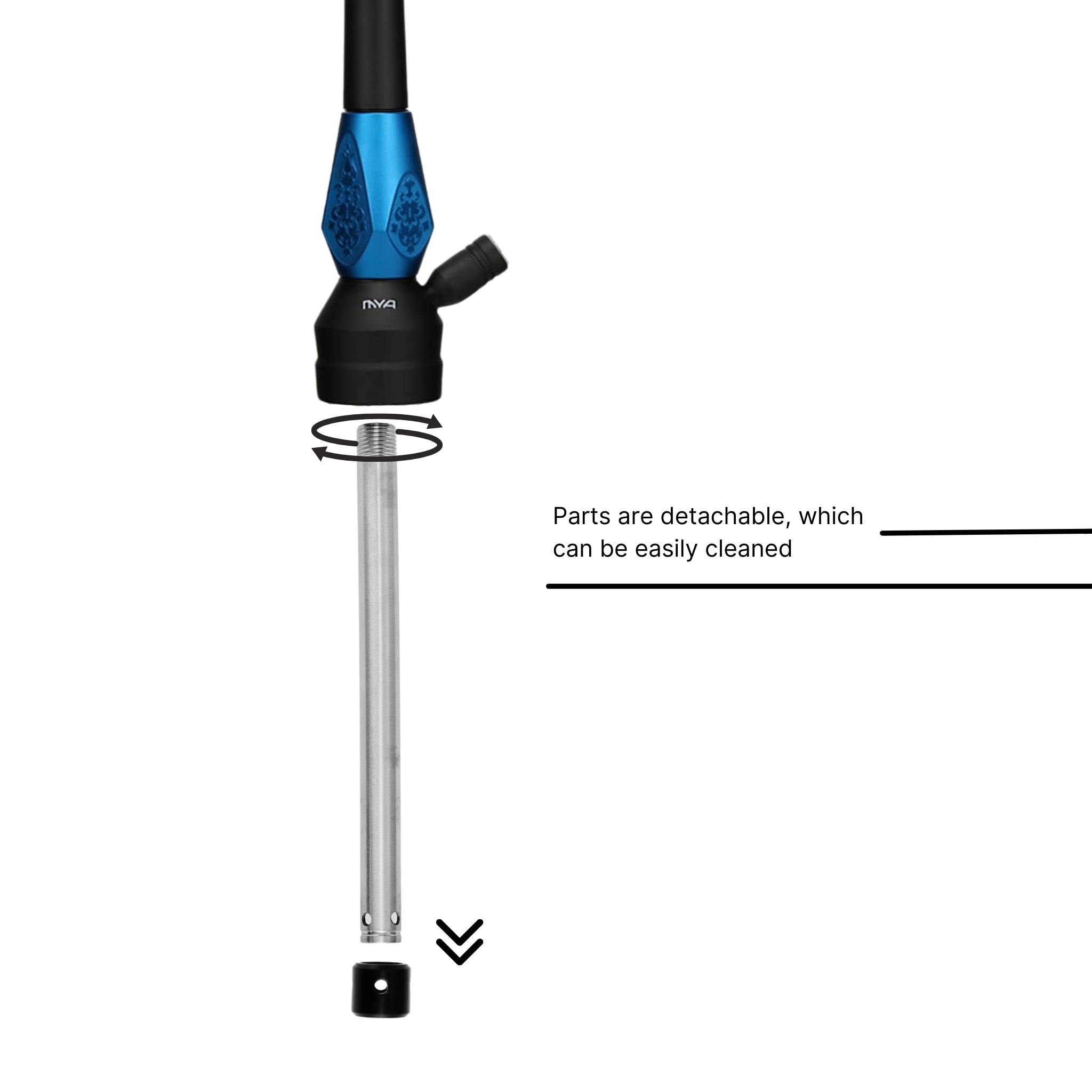 Dark Blue ORO-MX-1A3 MYA Hookah #color_Dark Blue