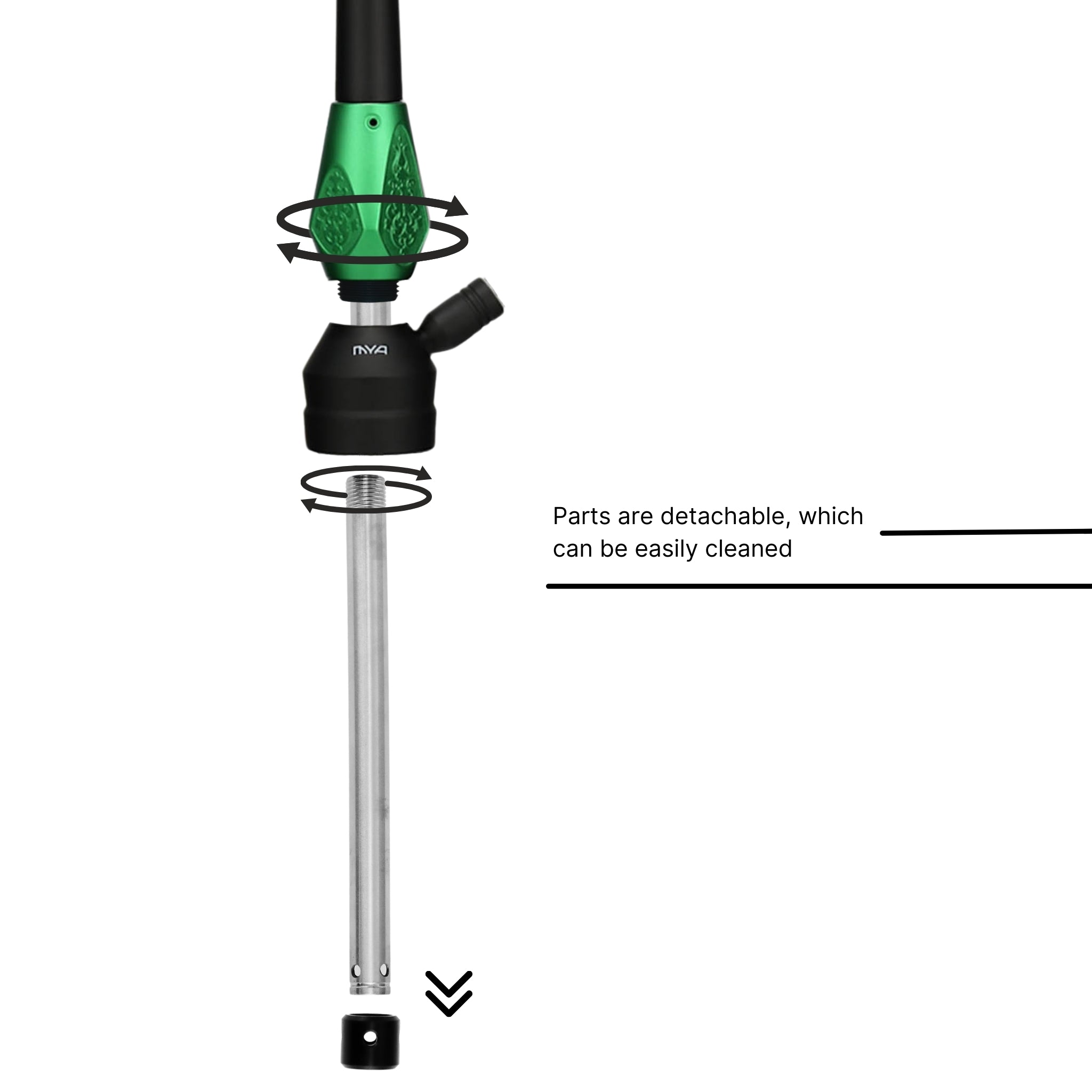 Dark Green ORO-1A4 MYA Hookah #color_Dark Green