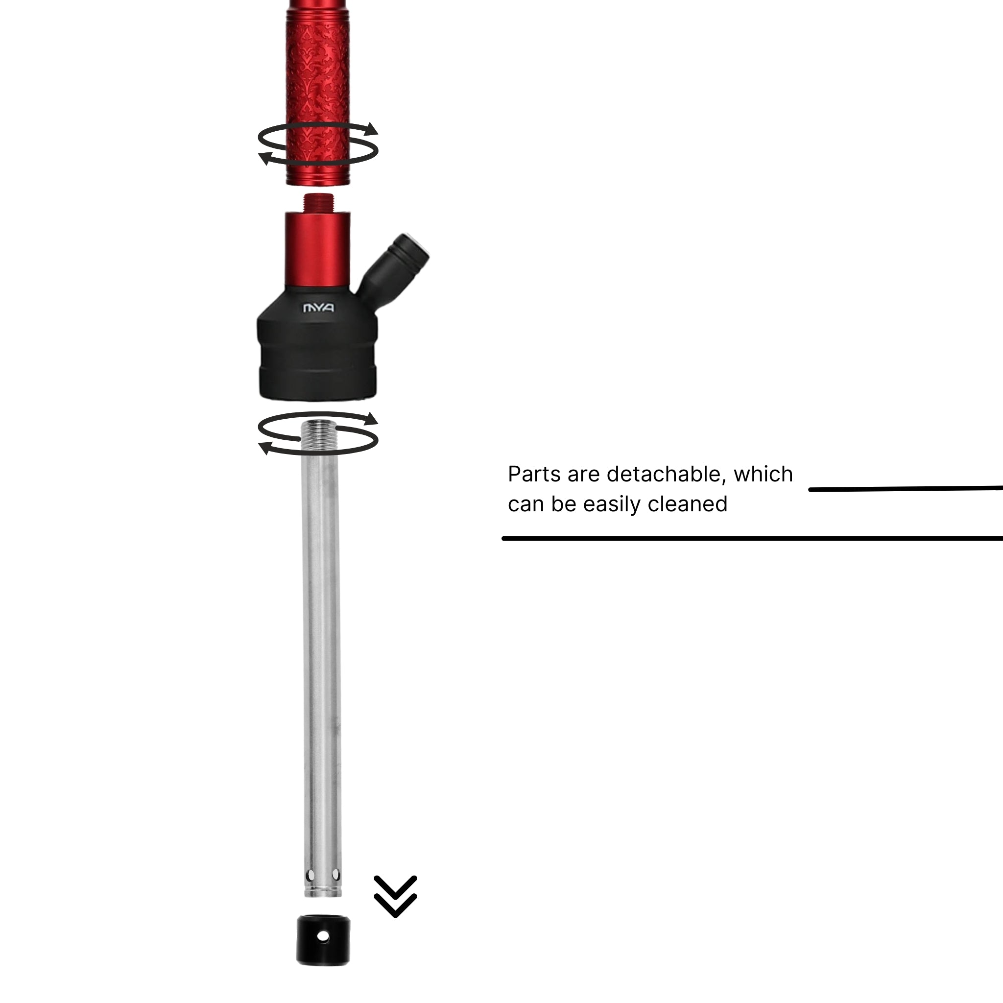 Red ORO-1A2 MYA Hookah #color_Red