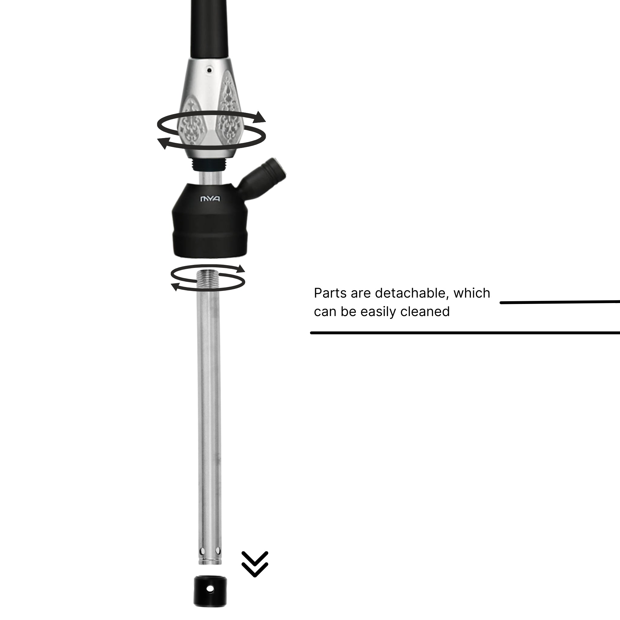 Silver ORO-1A4 MYA Hookah #color_Silver
