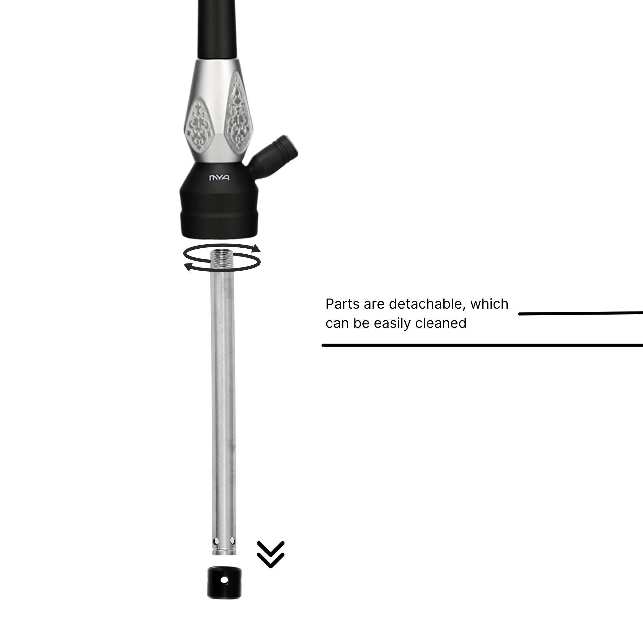 Silver ORO-MX-1A3 MYA Hookah #color_Silver