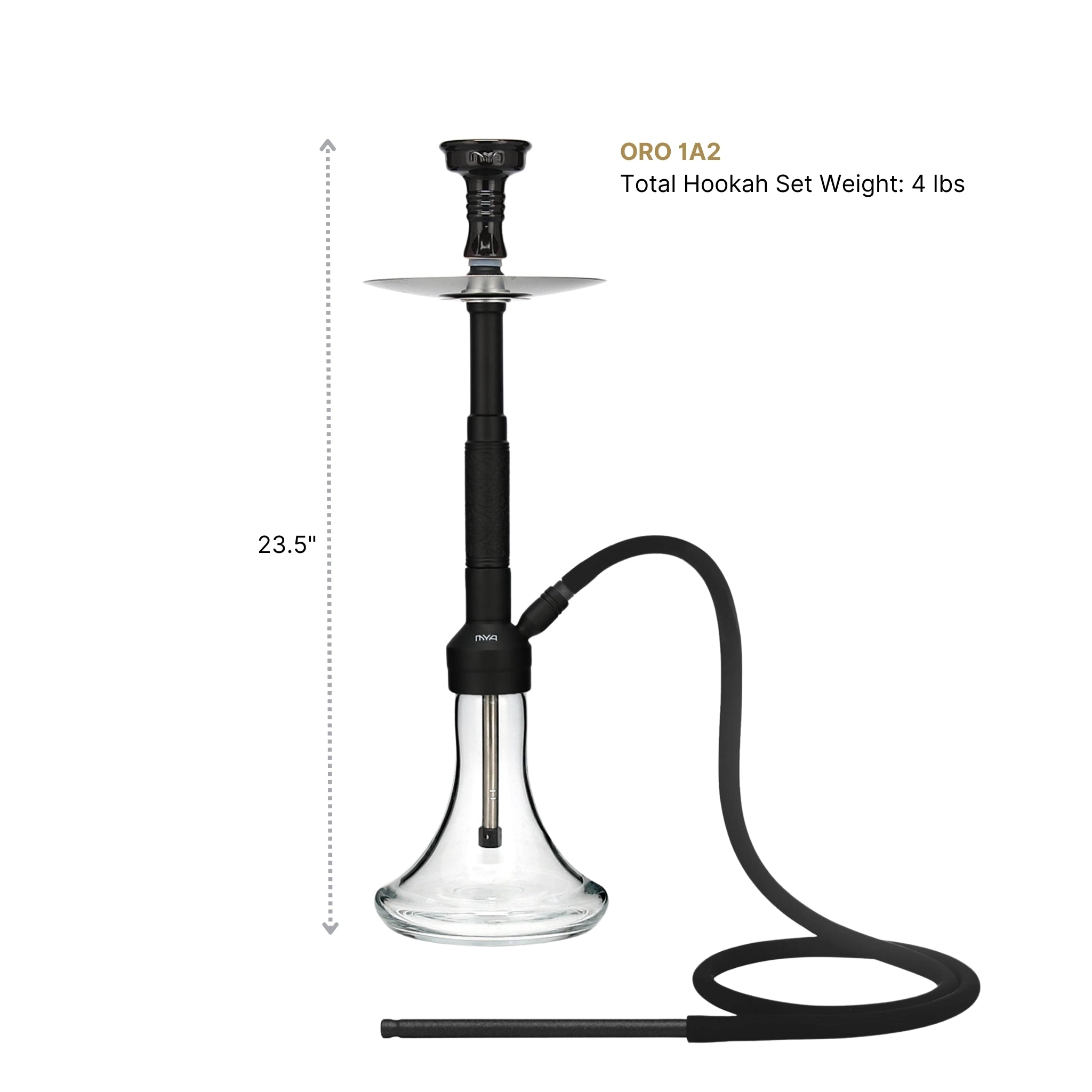 Black ORO-1A2 MYA Hookah #color_Black