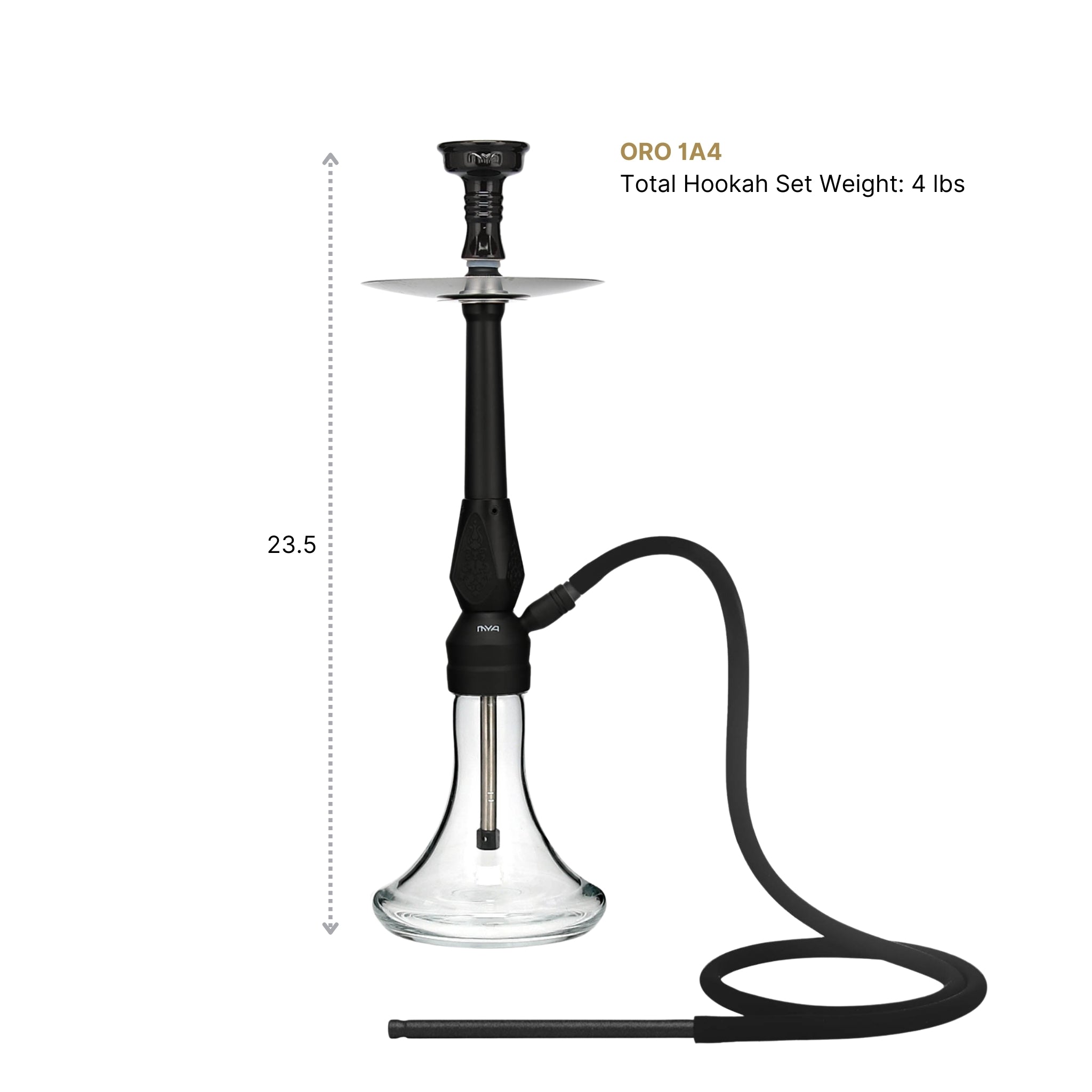 Black ORO-1A4 MYA Hookah #color_Black