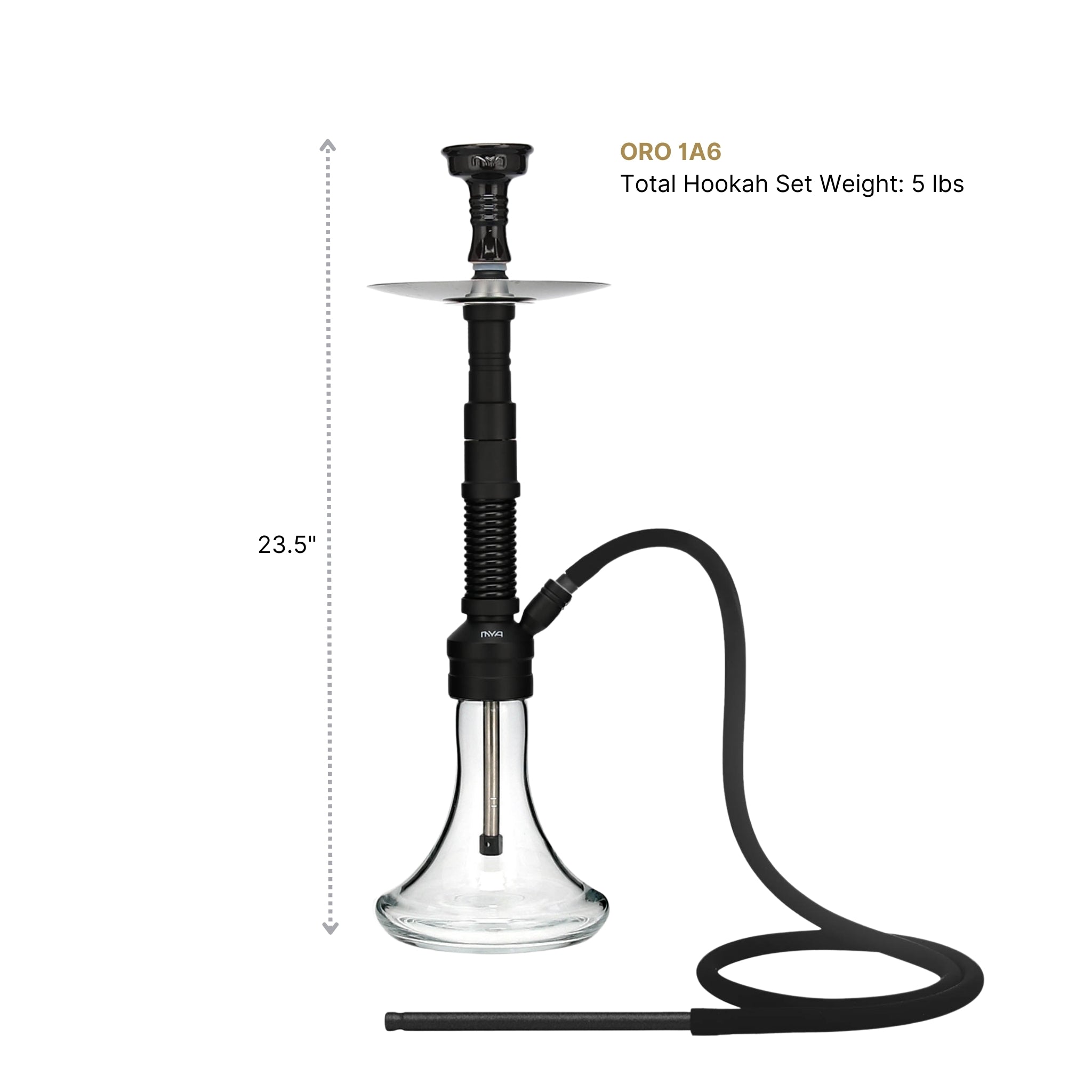 Black ORO-1A6 MYA Hookah #color_Black