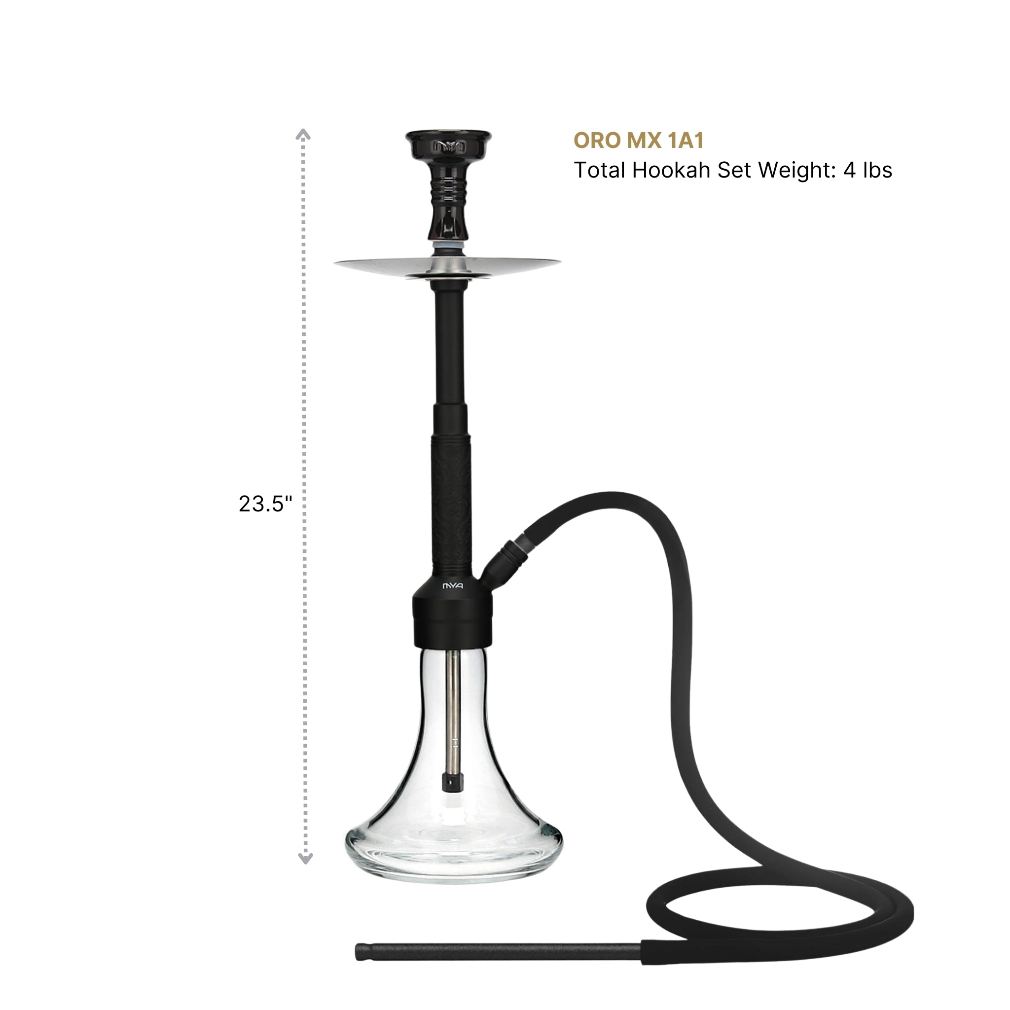 Black ORO-MX-1A1 MYA Hookah #color_Black