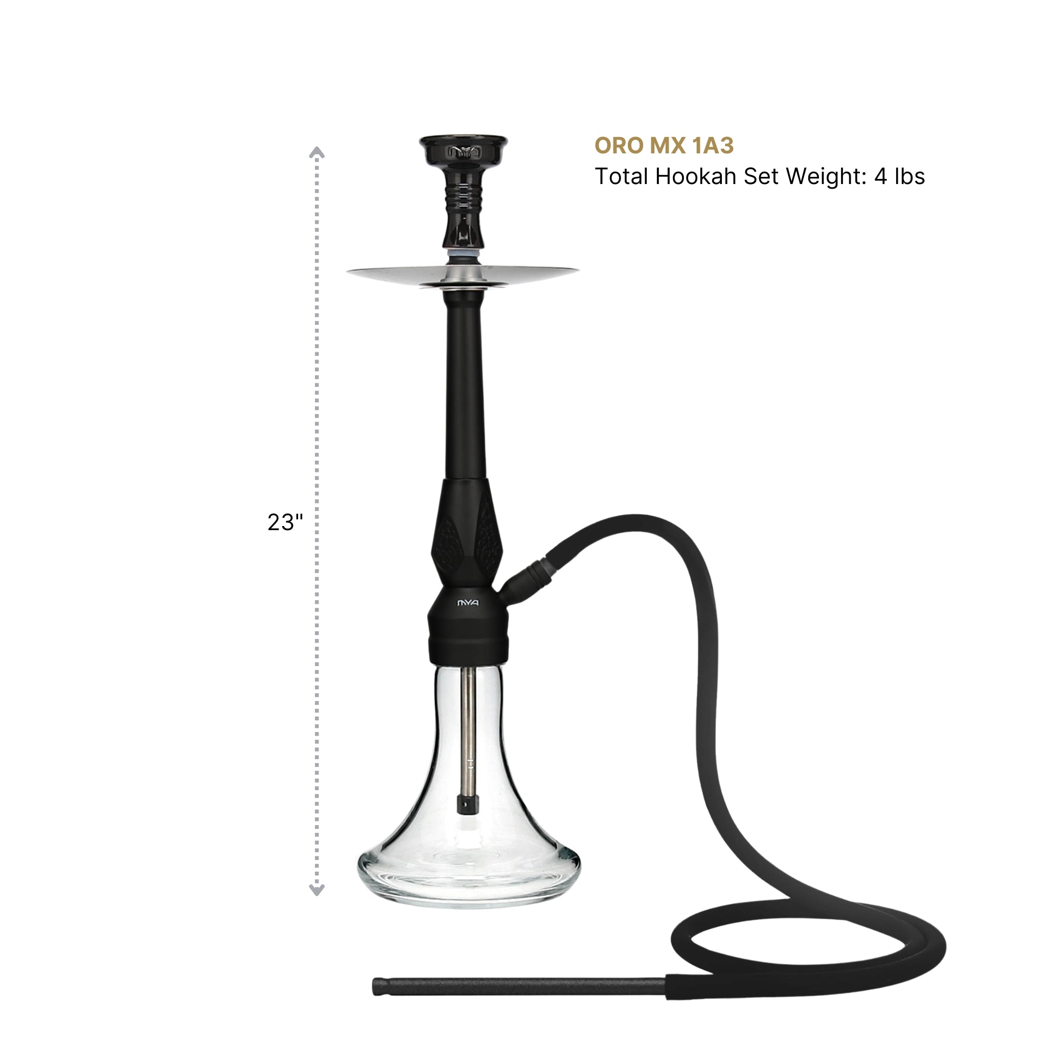 Black ORO-MX-1A3 MYA Hookah #color_Black