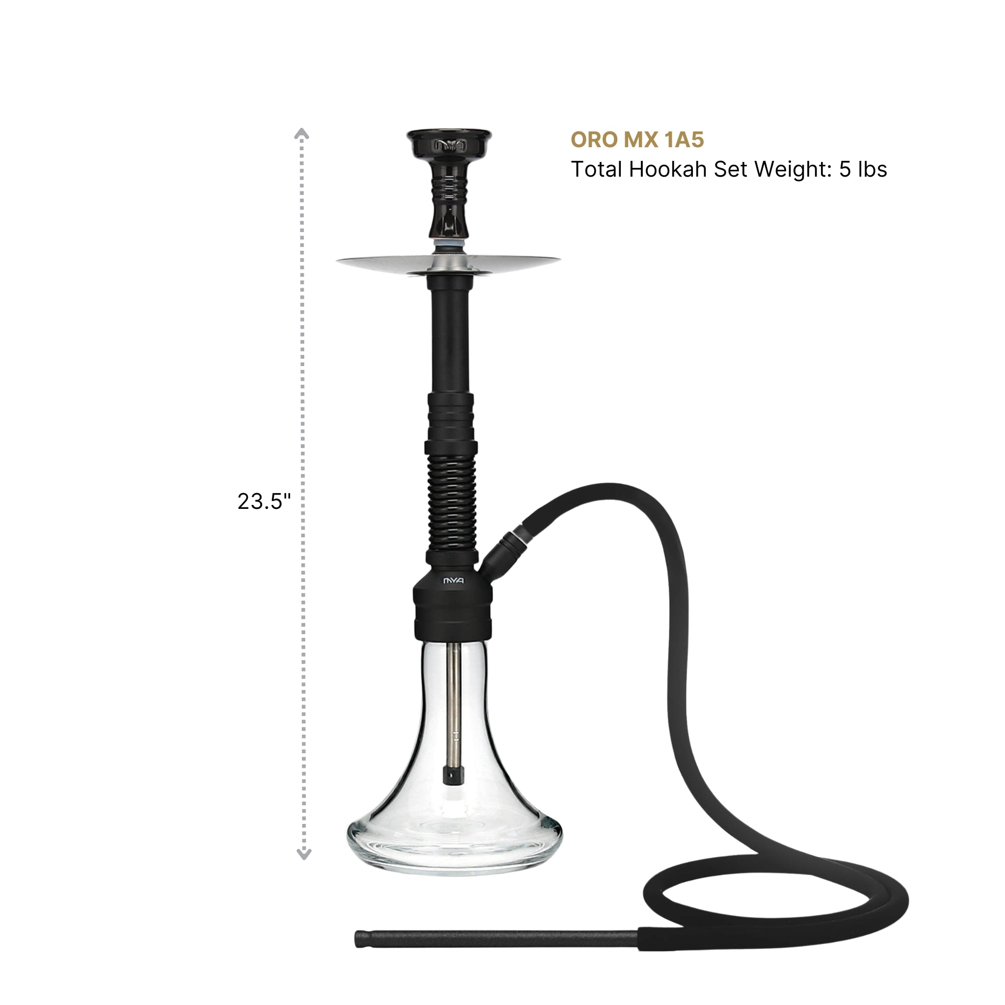 Black ORO-MX-1A5 MYA Hookah #color_Black