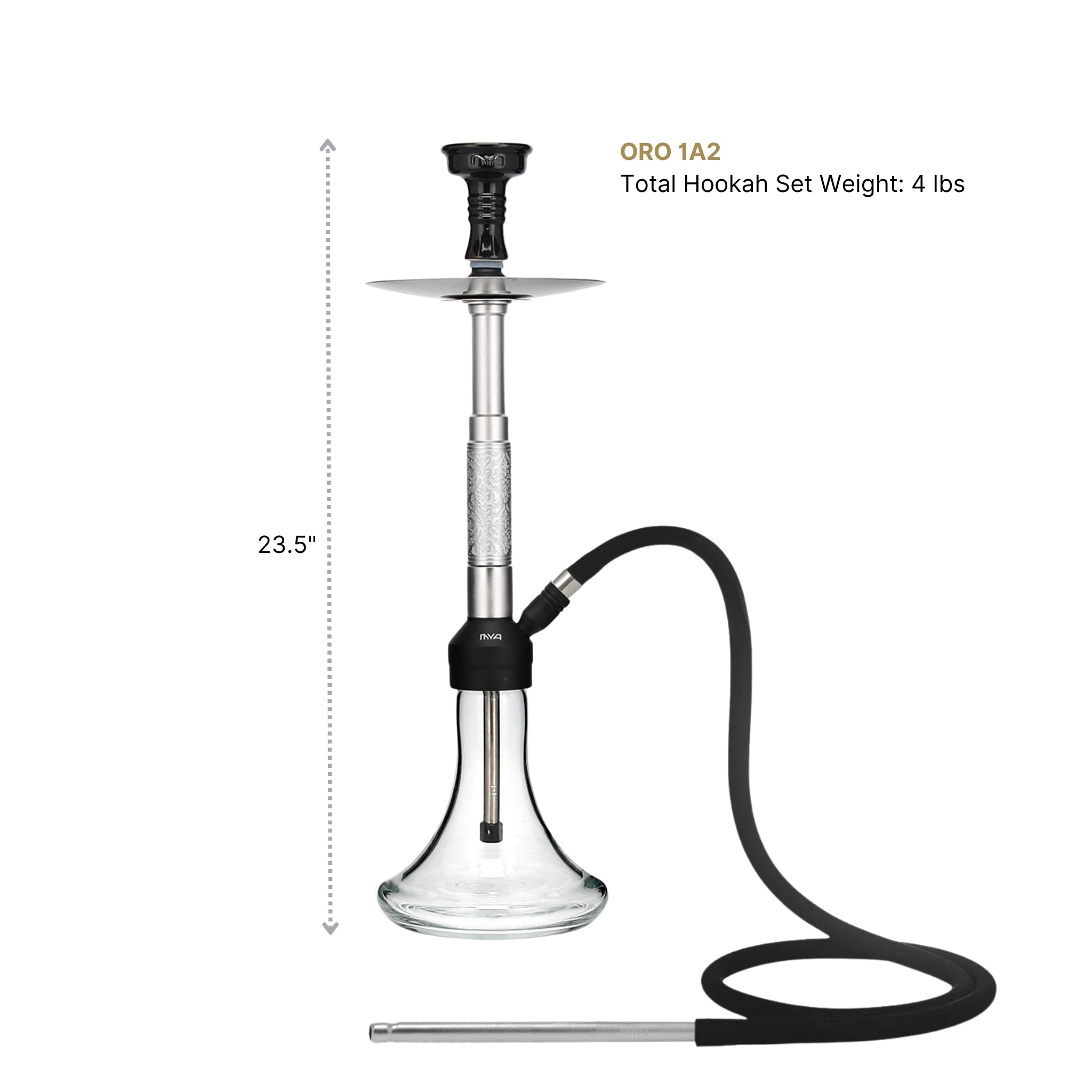 Silver ORO-1A2 MYA Hookah #color_Silver