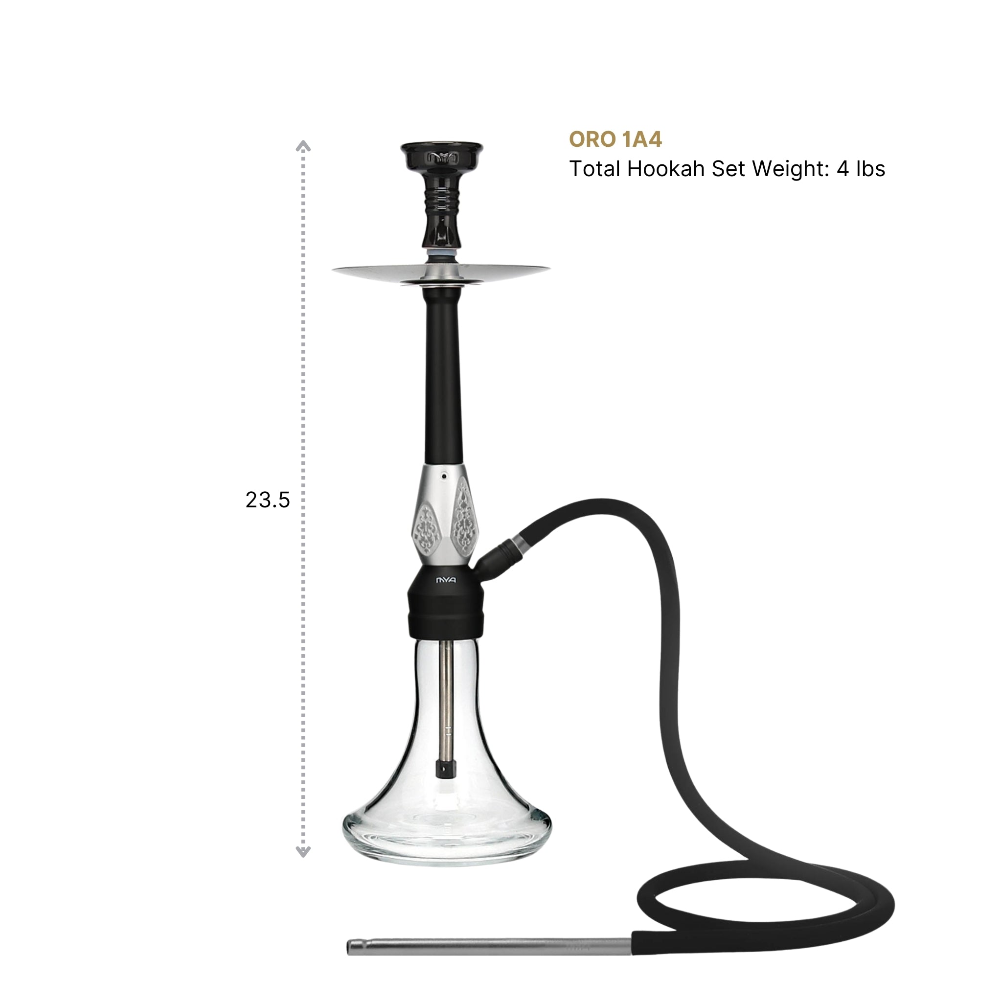 Silver ORO-1A4 MYA Hookah #color_Silver
