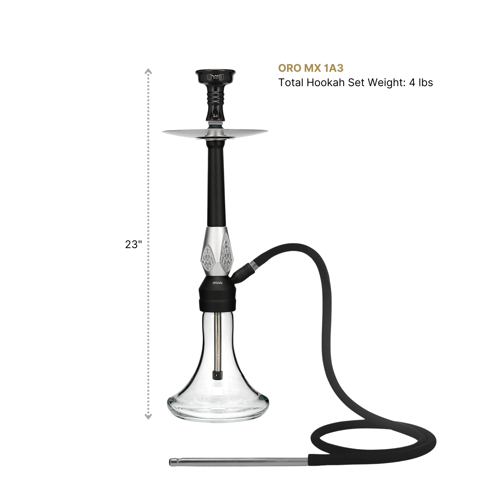 Silver ORO-MX-1A3 MYA Hookah #color_Silver