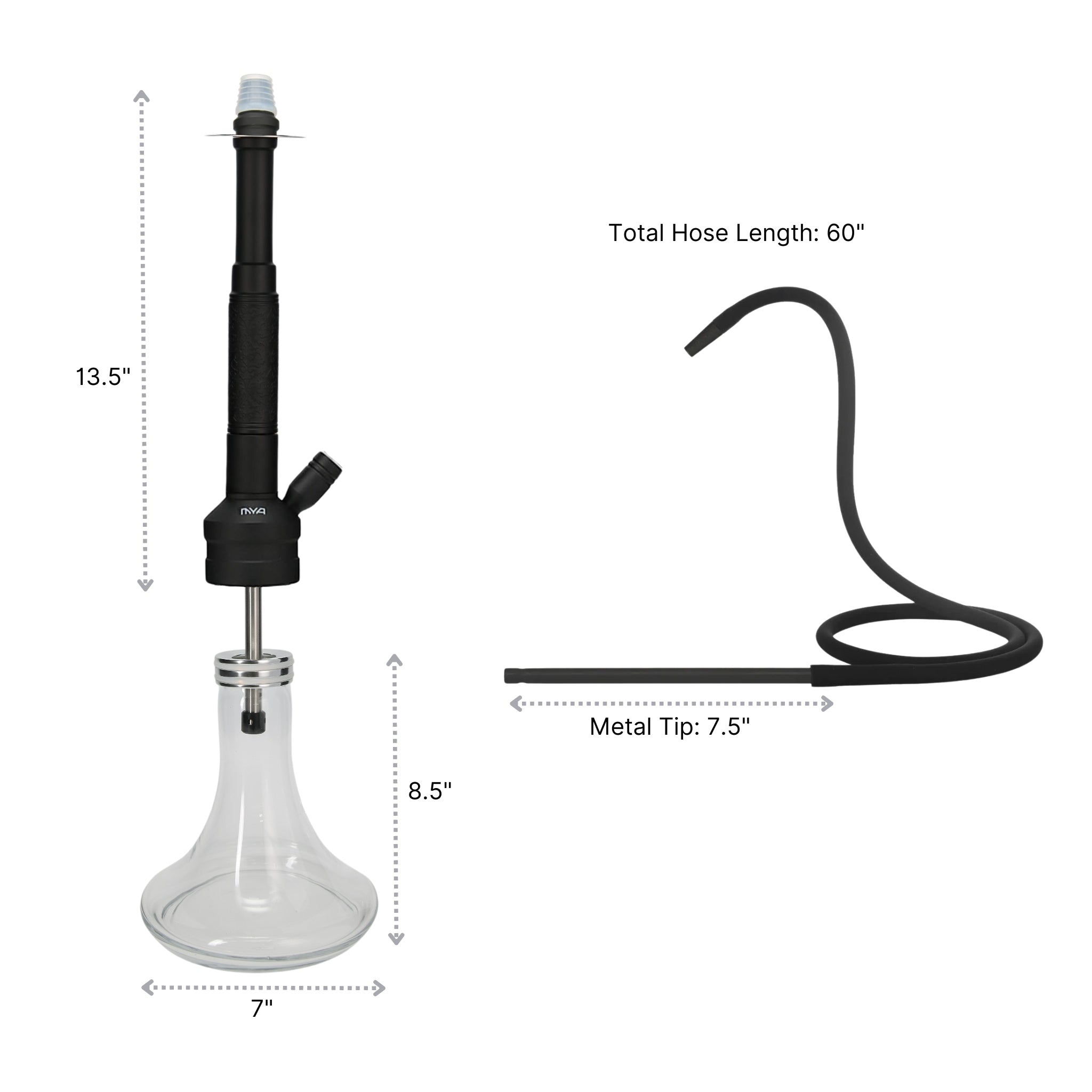 Black ORO-1A2 MYA Hookah #color_Black