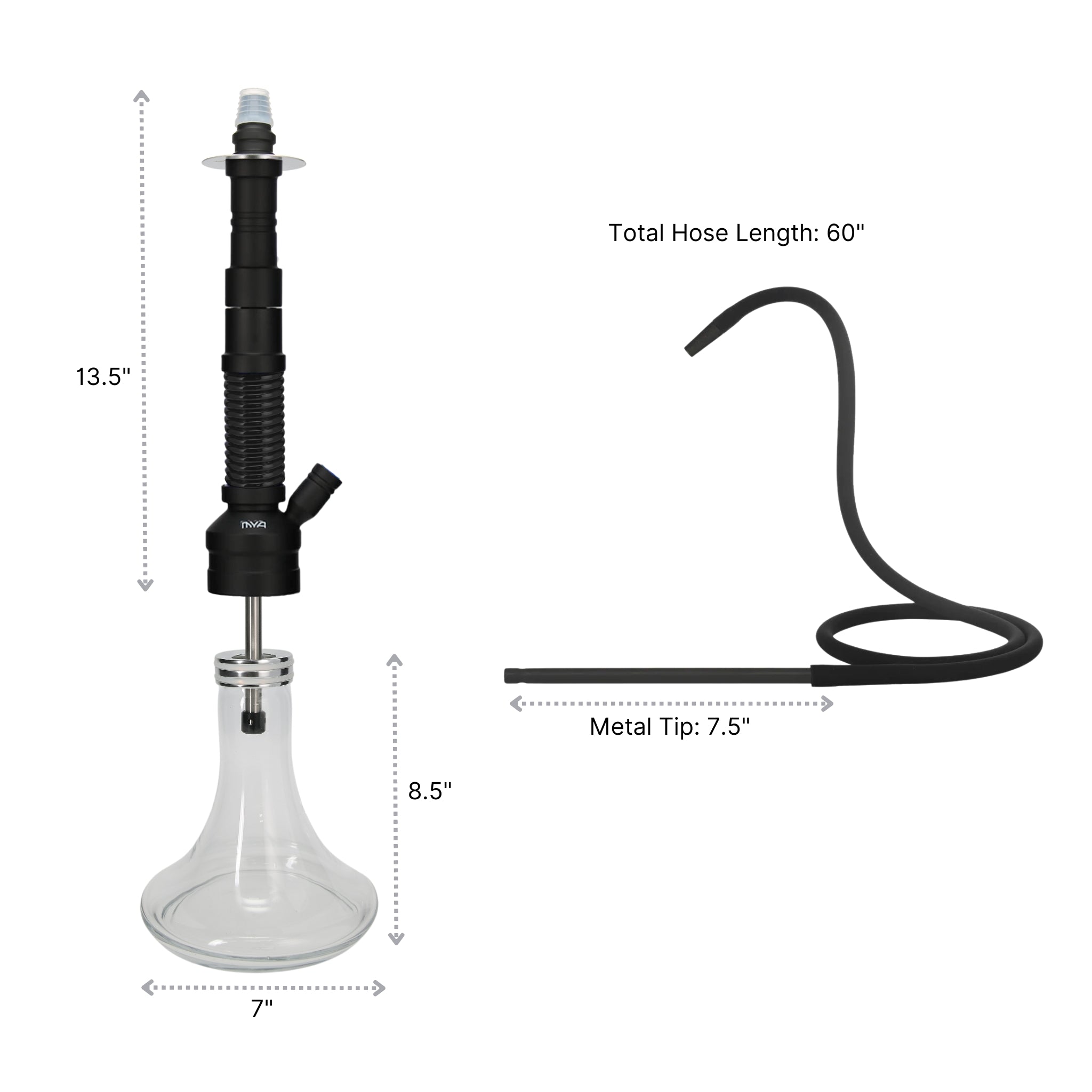 Black ORO-1A6 MYA Hookah #color_Black