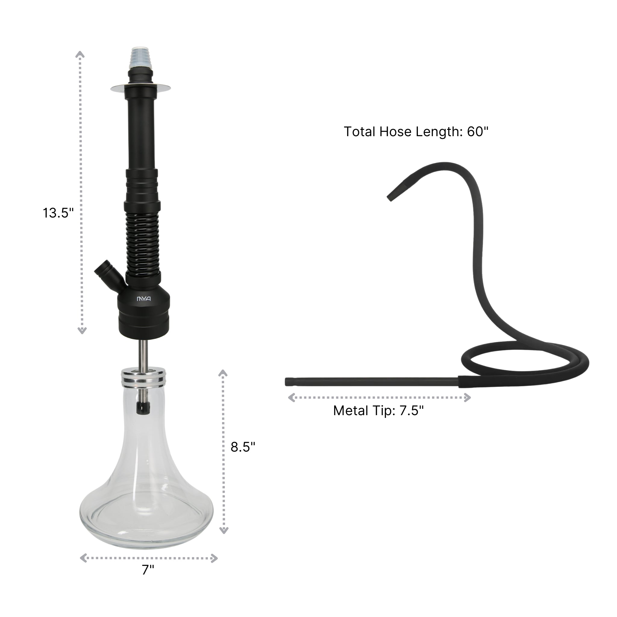 Black ORO-MX-1A5 MYA Hookah #color_Black