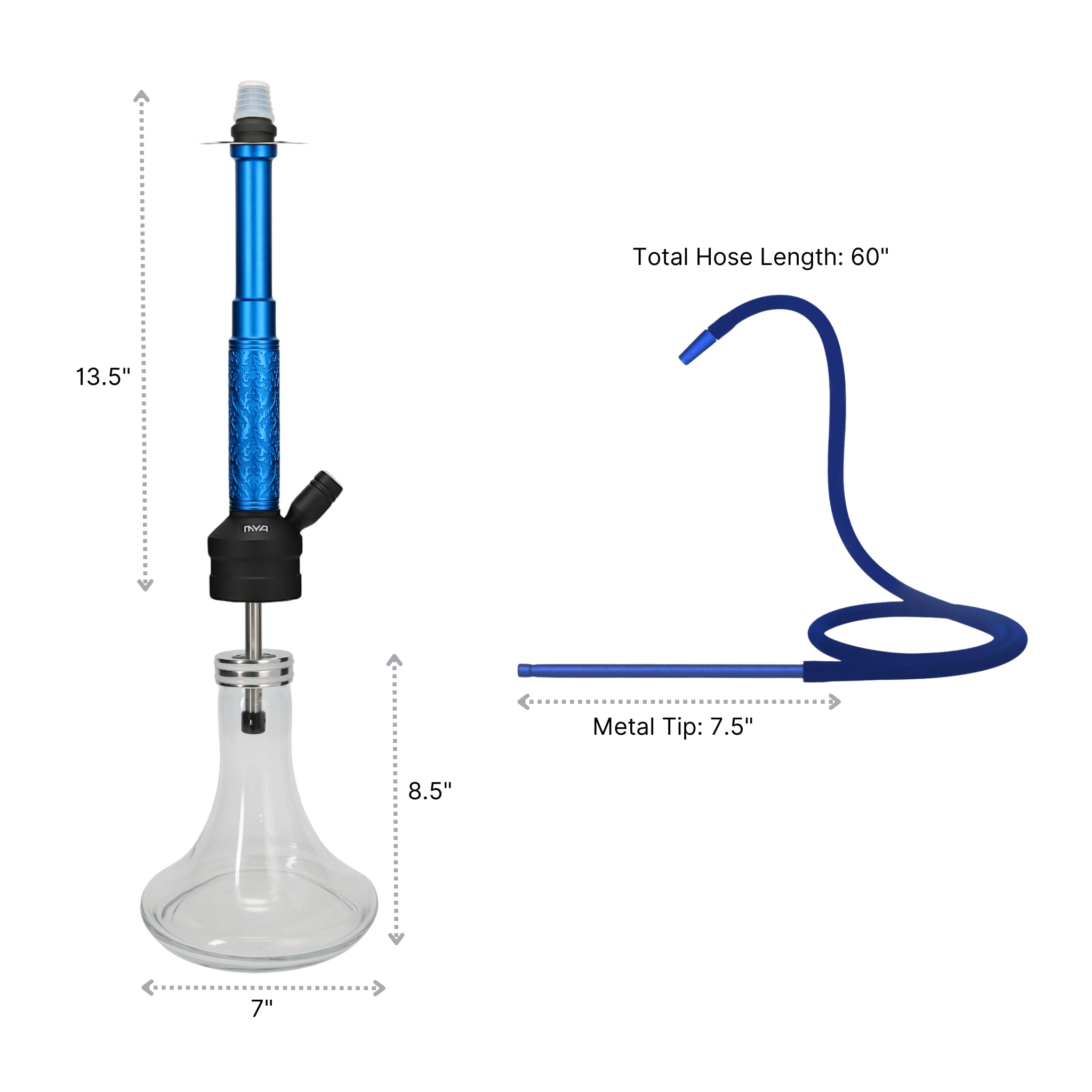 Dark Blue ORO-MX-1A1 MYA Hookah #color_Dark Blue