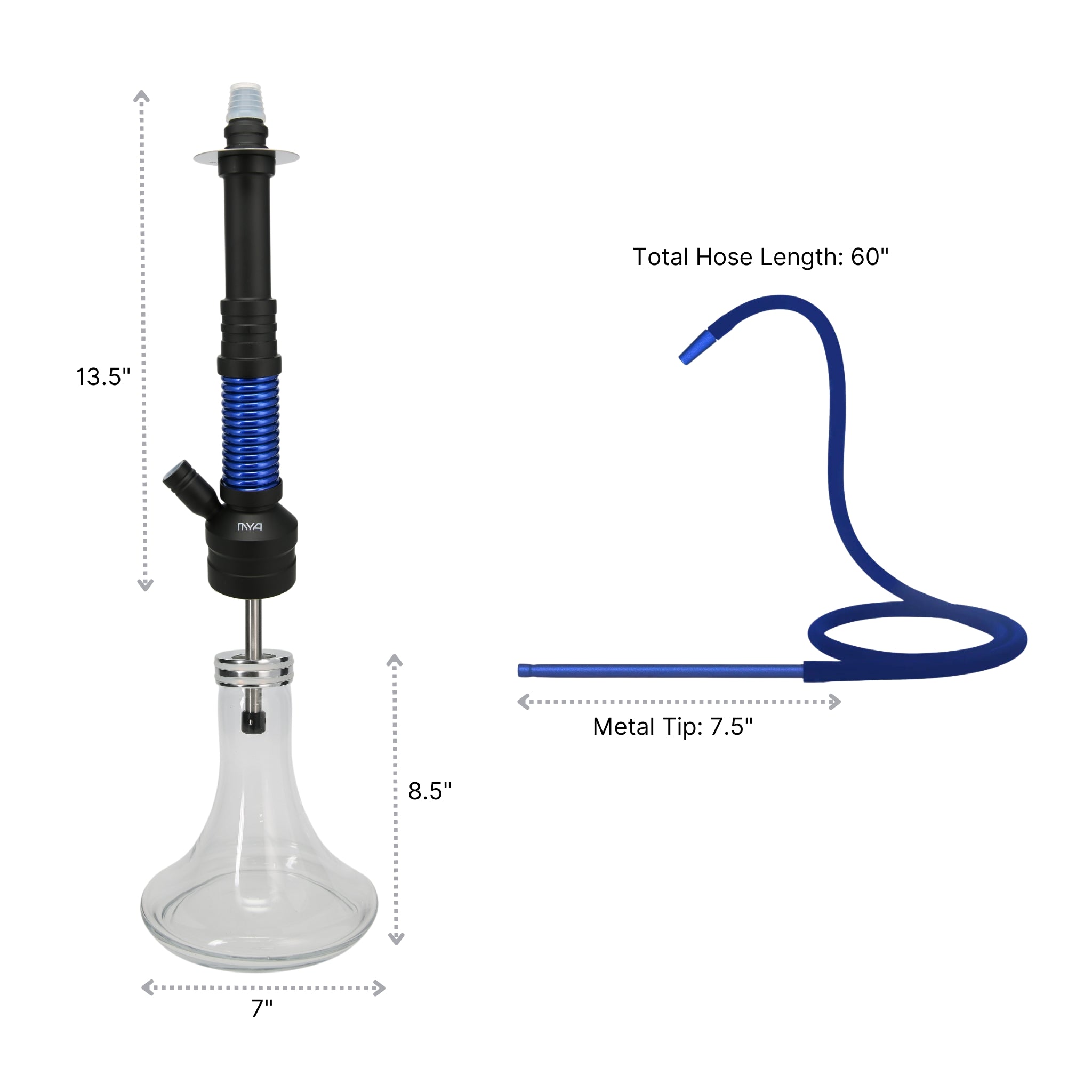 Dark Blue ORO-MX-1A5 MYA Hookah #color_Dark Blue