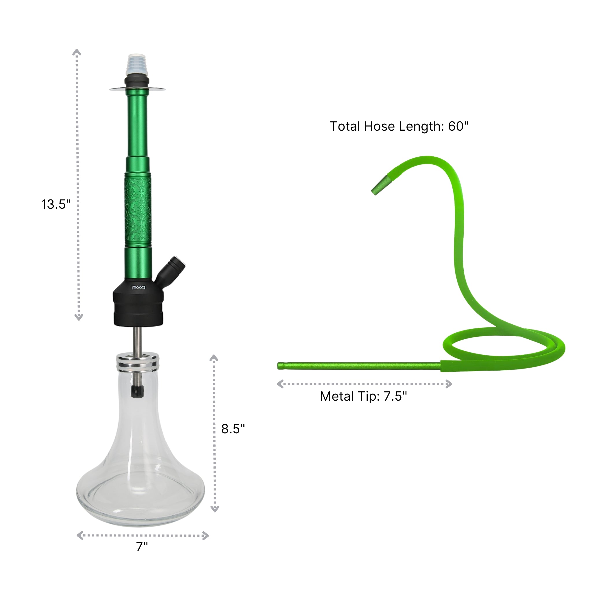 Dark Green ORO-1A2 MYA Hookah #color_Dark Green